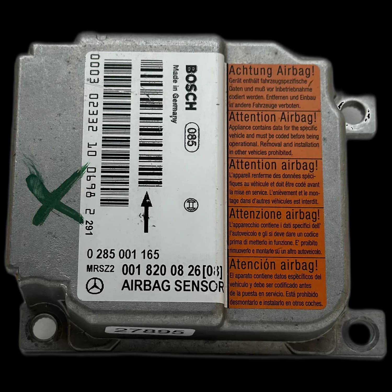 Centralina airbag A 001 820 08 26 (03), Etichetta