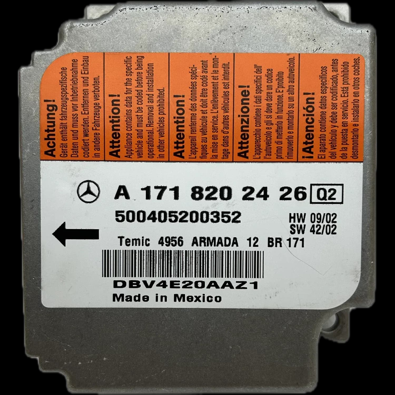 Mercedes-Benz SLK R171 Riparazione centralina airbag