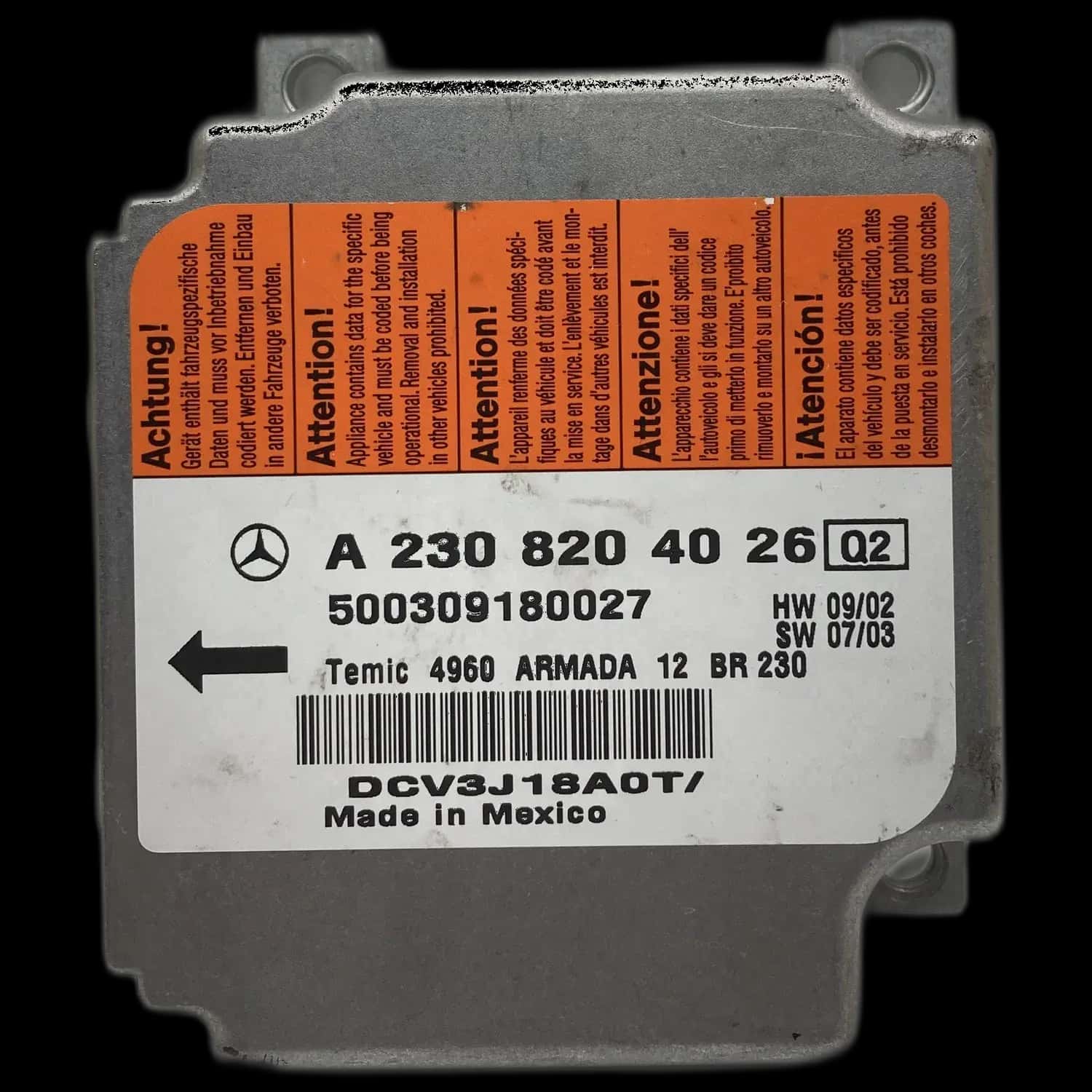 Riparazione centralina airbag Mercedes-Benz Classe SL R230