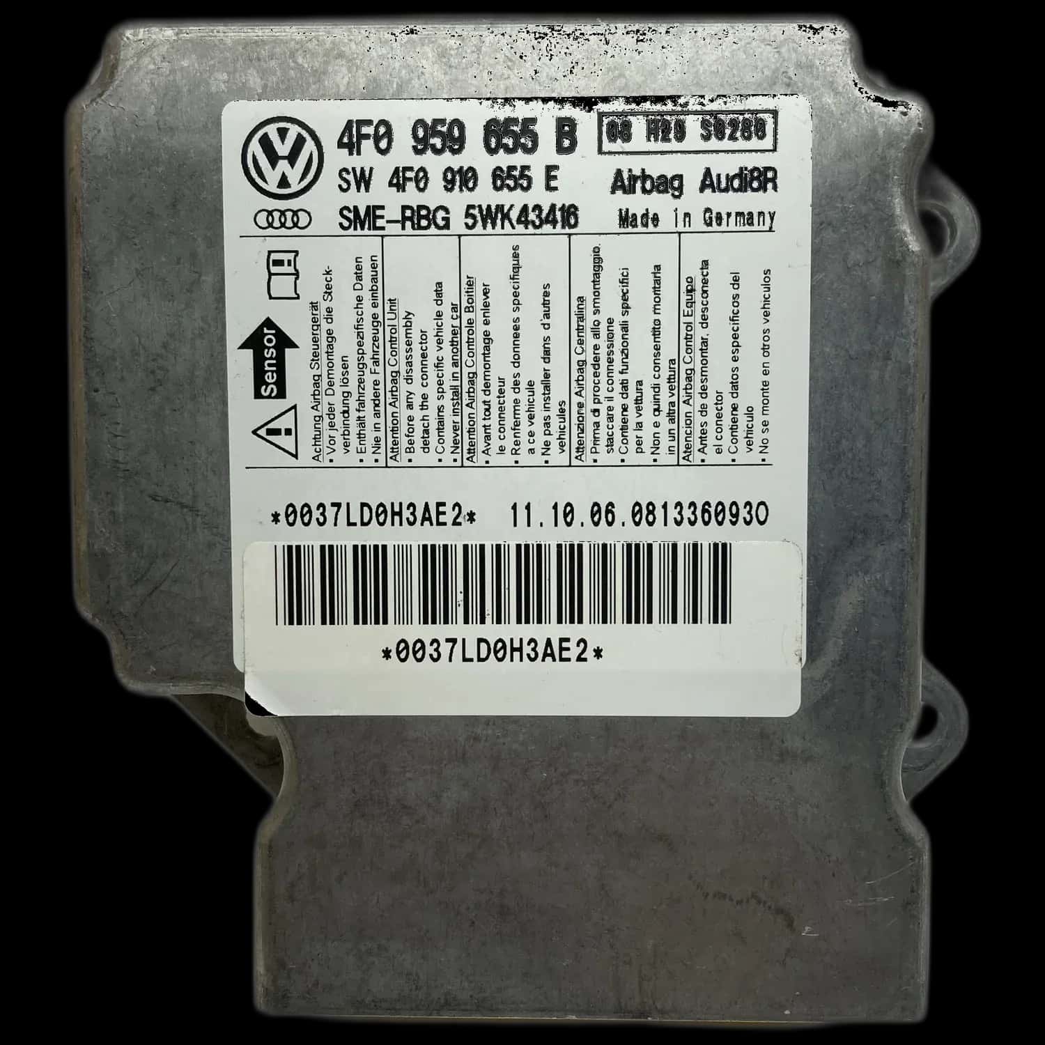 Audi A6 C6 4F Riparazione centralina airbag