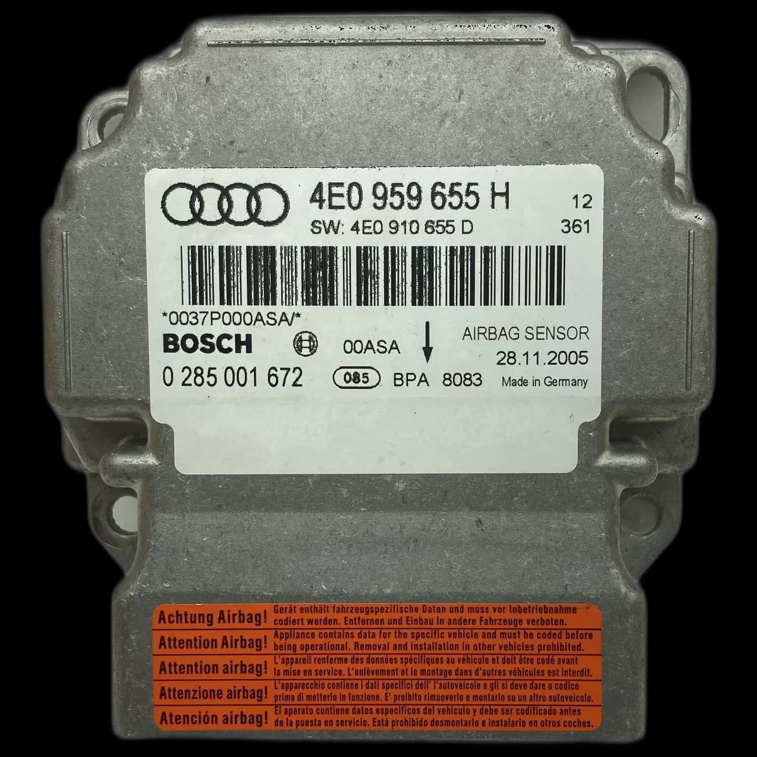 Audi A8 D3 4E Riparazione centralina airbag