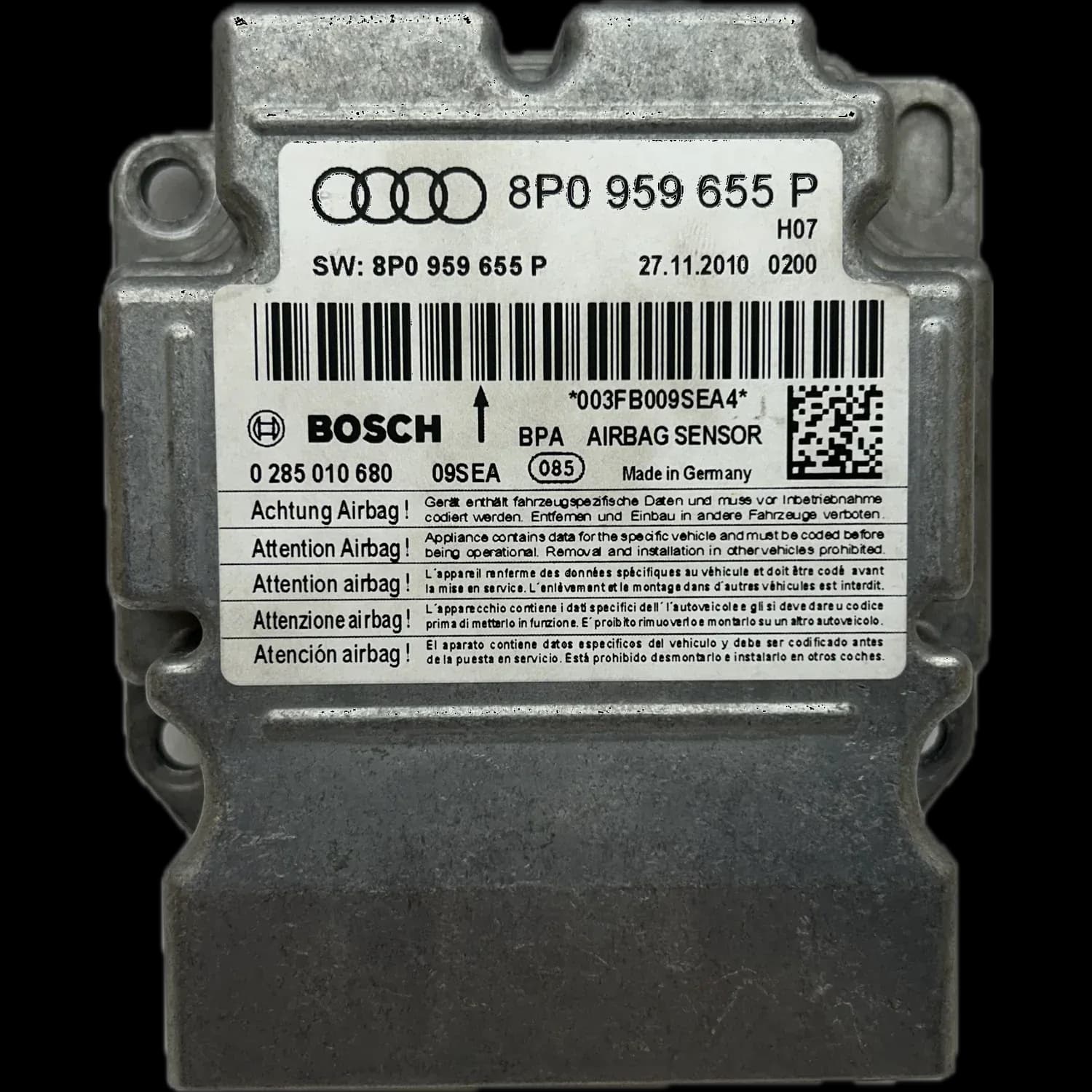 Audi A3 8P Riparazione centralina airbag