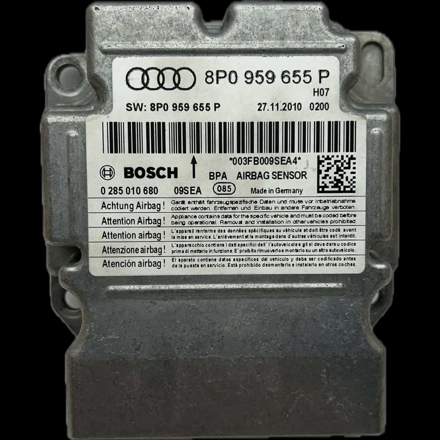Audi RS3 8P Riparazione centralina airbag