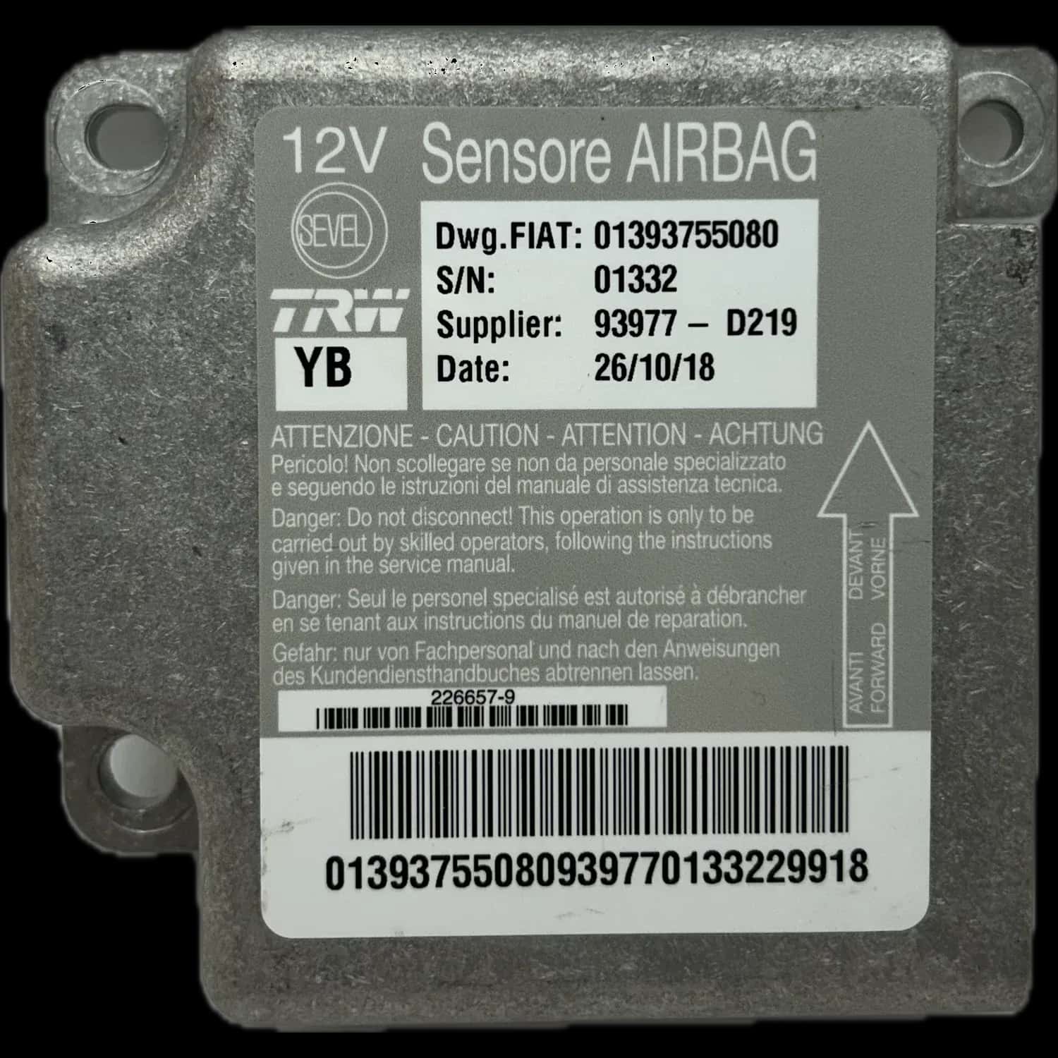 Riparazione centralina airbag Citroën Jumpy III