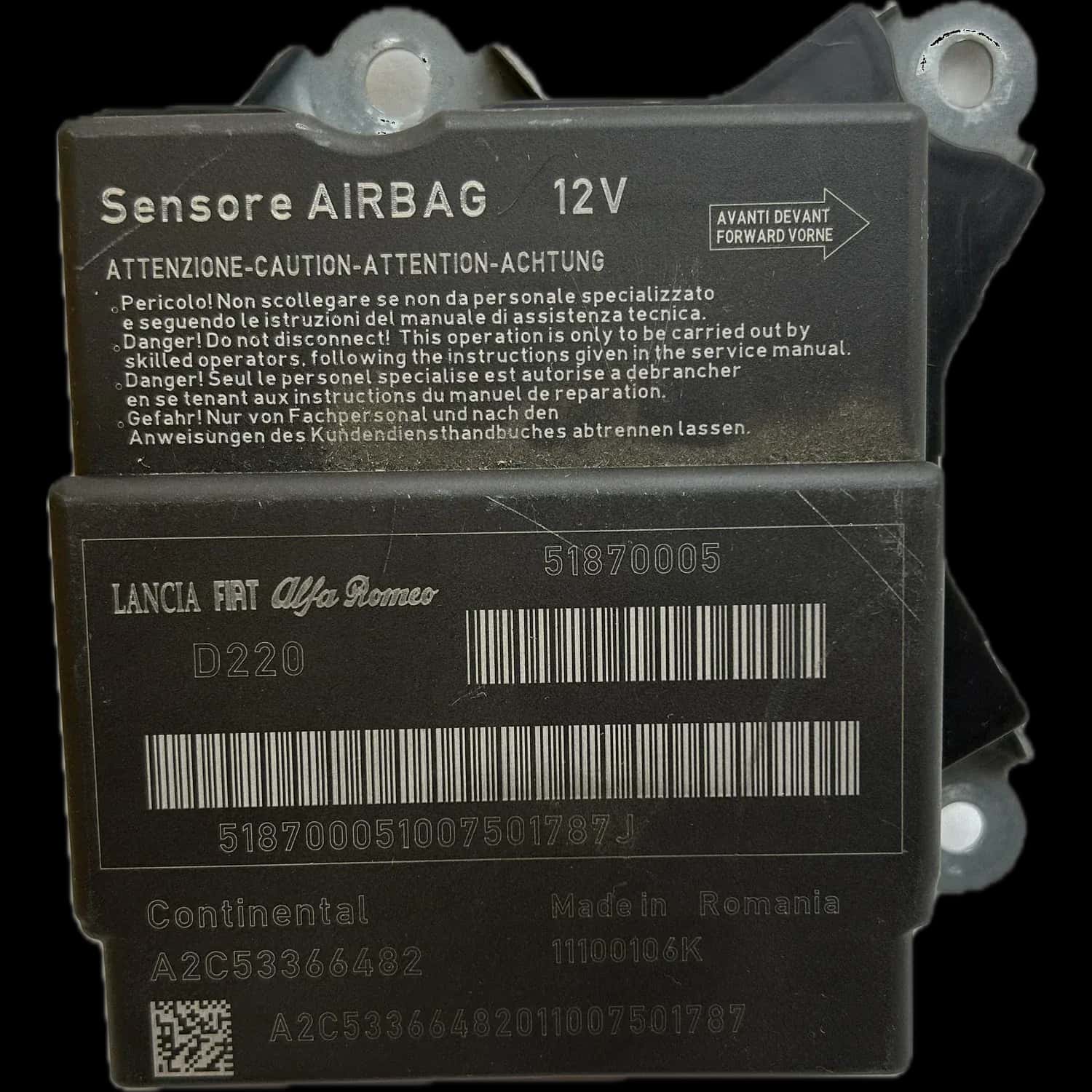 Riparazione centralina airbag Fiat 500 312