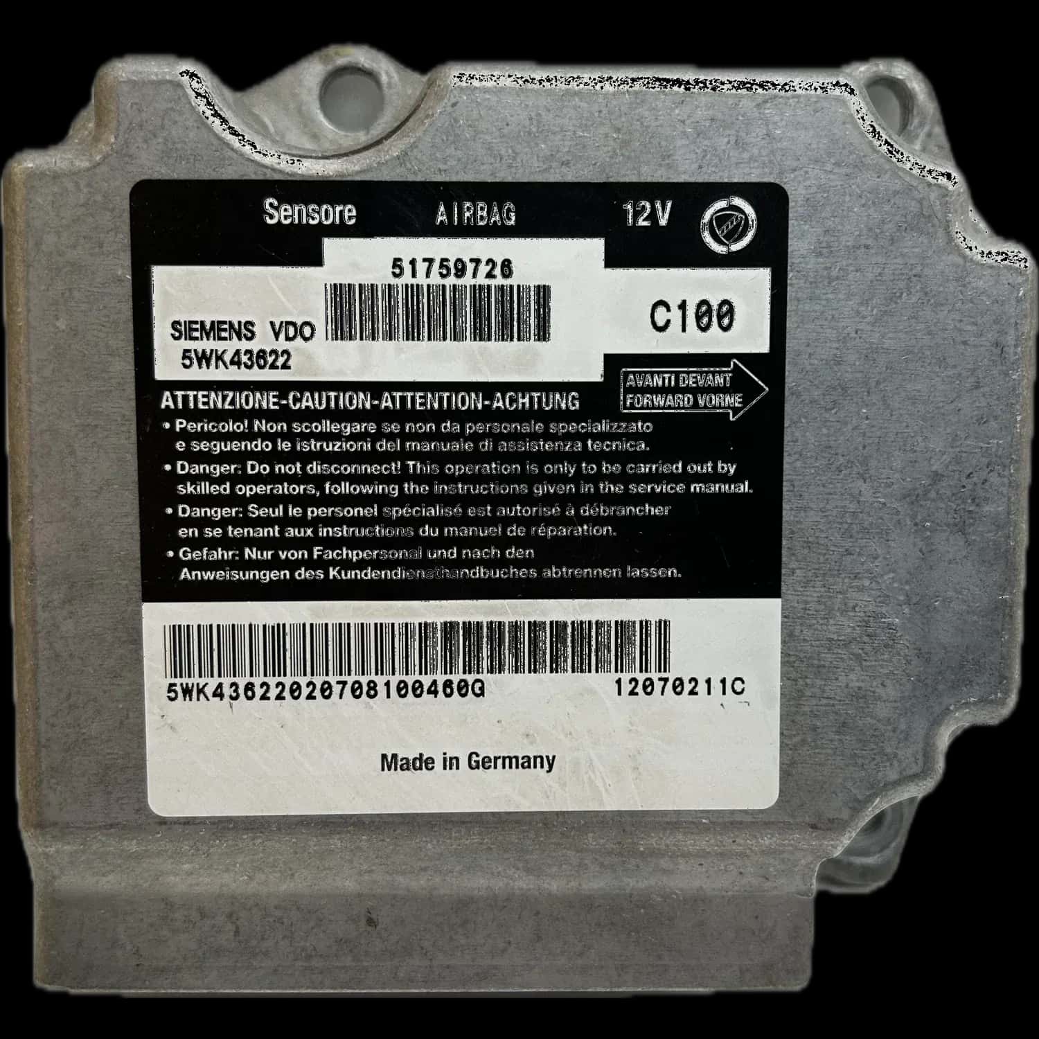 Riparazione centralina airbag Fiat Multipla 186