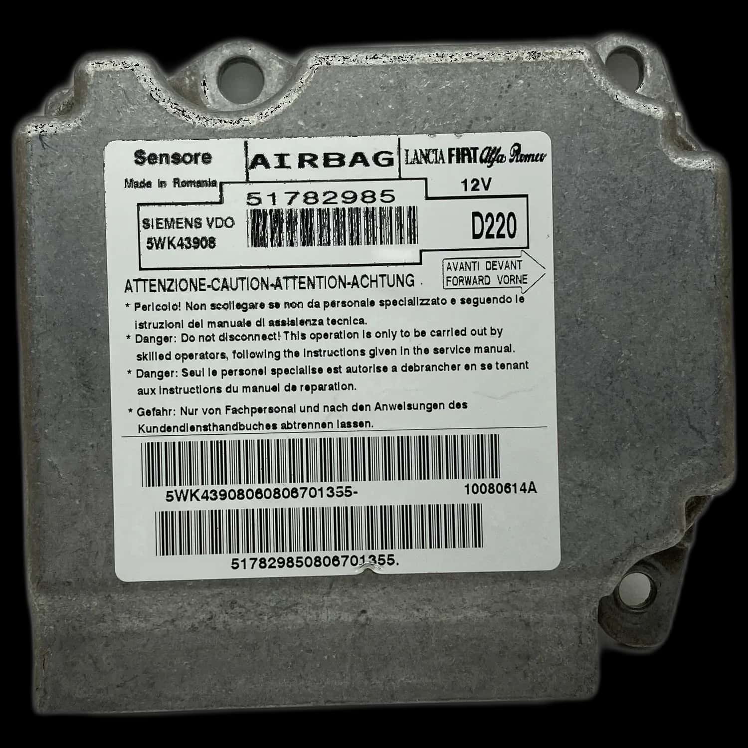 Fiat Doblo 263 Riparazione centralina airbag