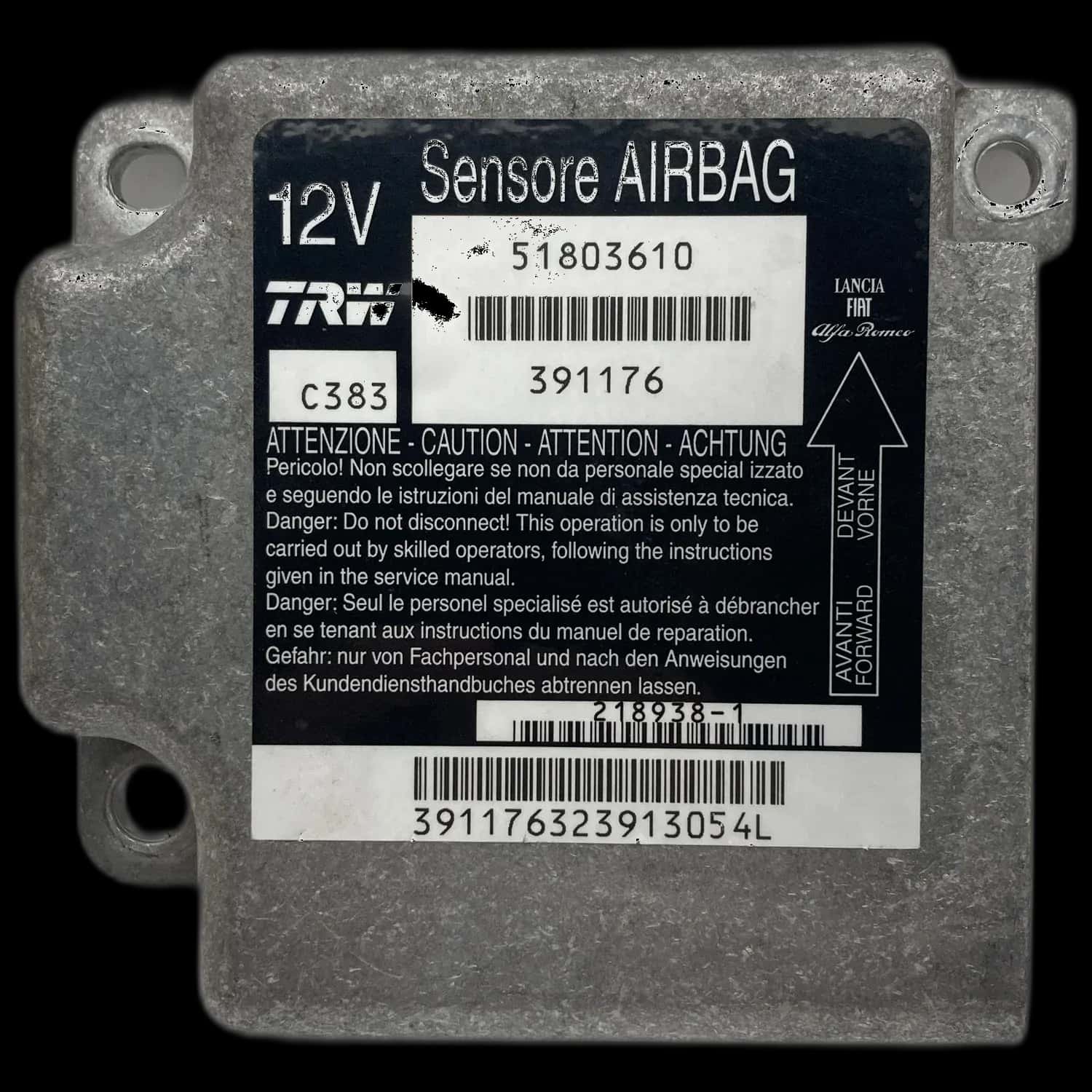 Riparazione centralina airbag Fiat Panda 169