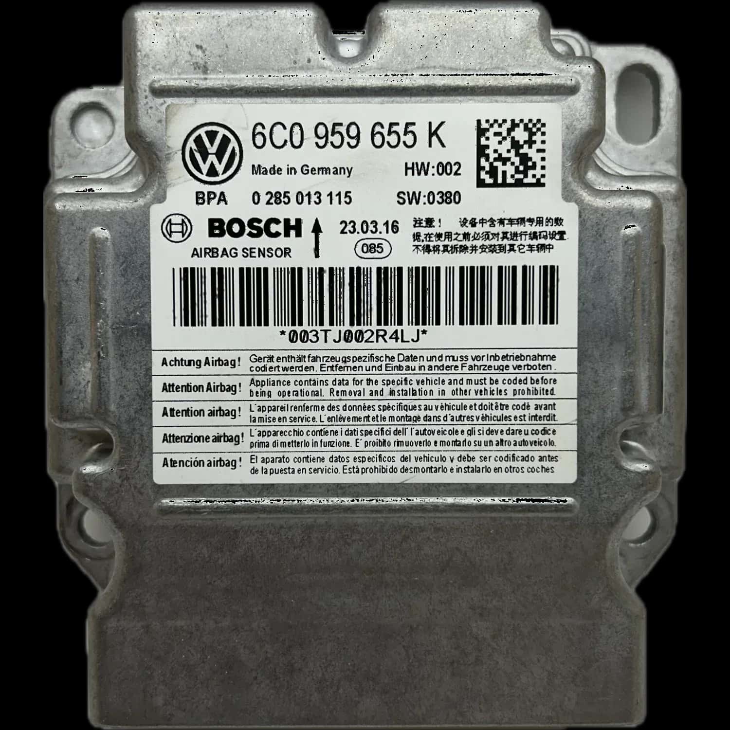 Skoda Rapid NH Riparazione centralina airbag