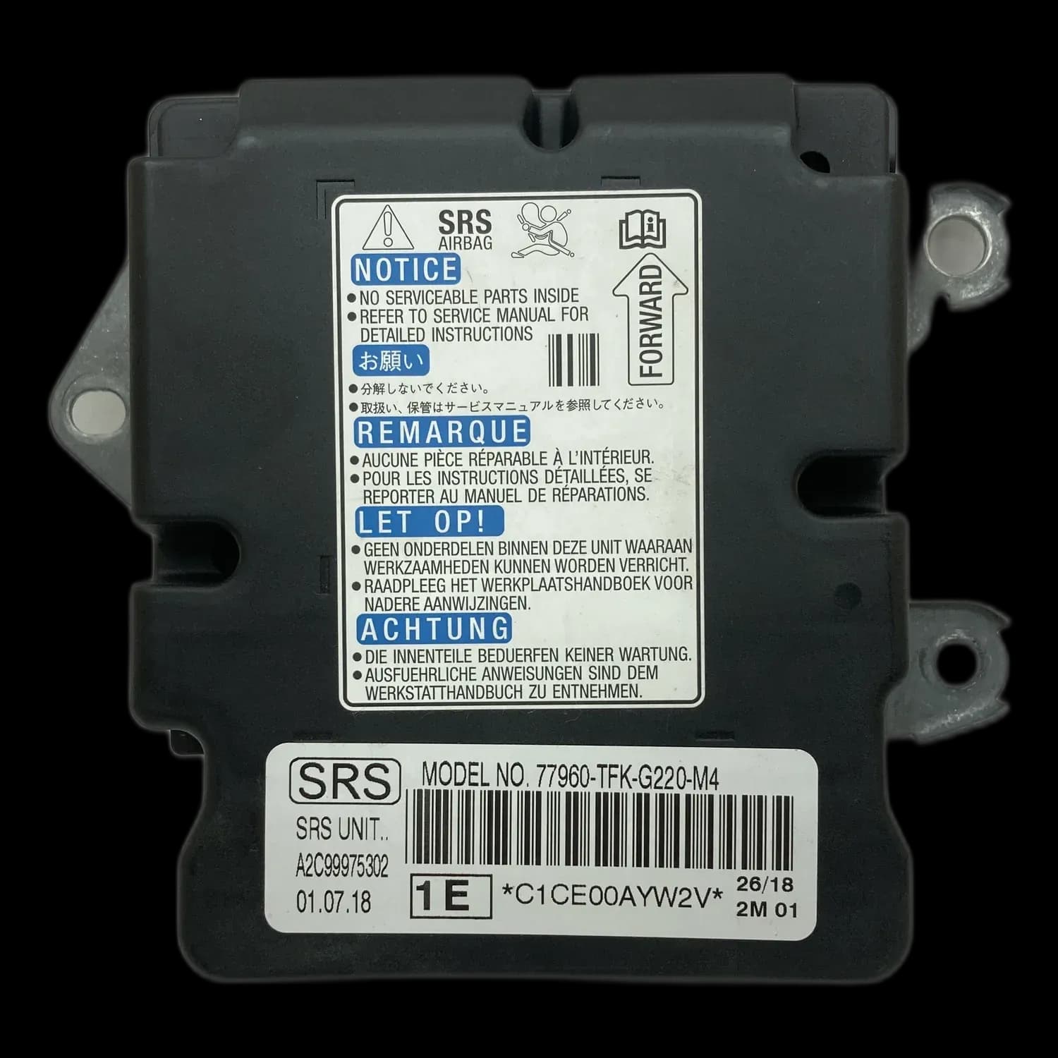 Honda Civic 10th Gen Riparazione centralina airbag