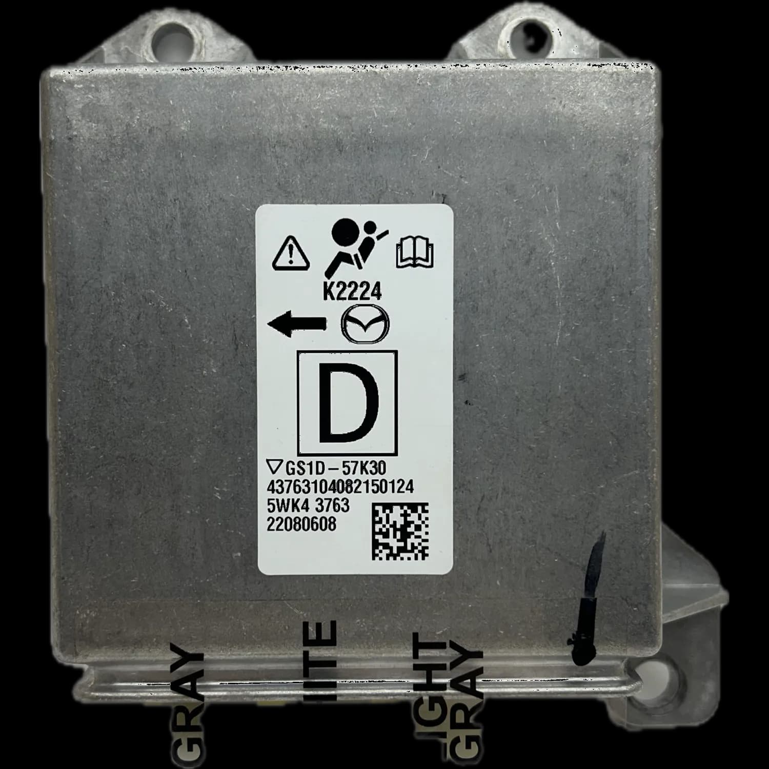 Centralina airbag GS1D-57-K30A, Etichetta