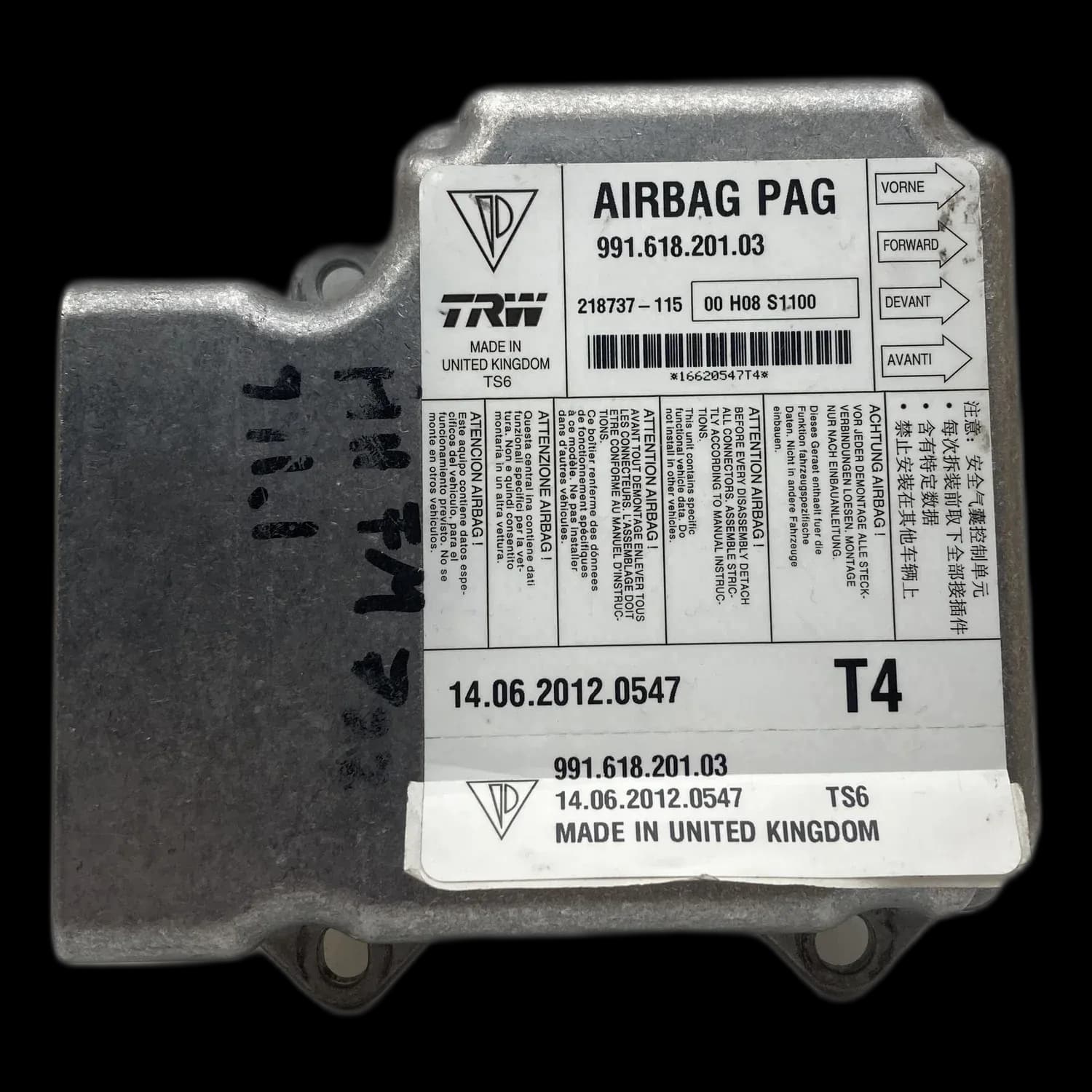 Porsche 911 991 Riparazione centralina airbag