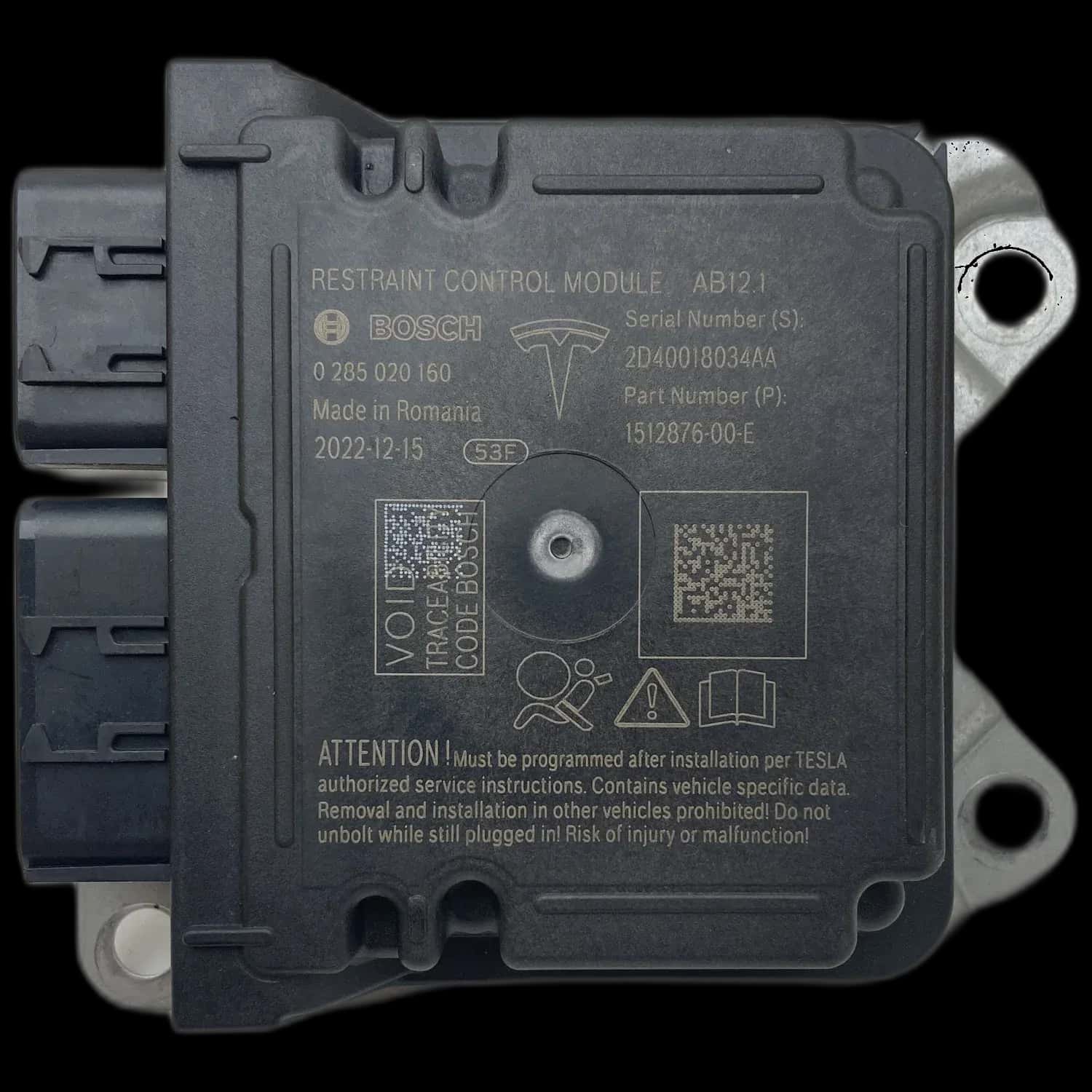 Tesla Model Y Riparazione centralina airbag