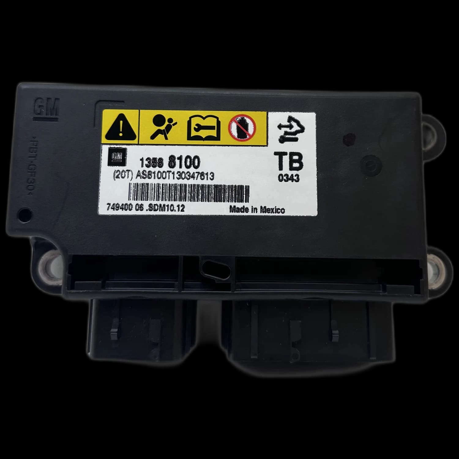 Centralina airbag 13588100, Etichetta