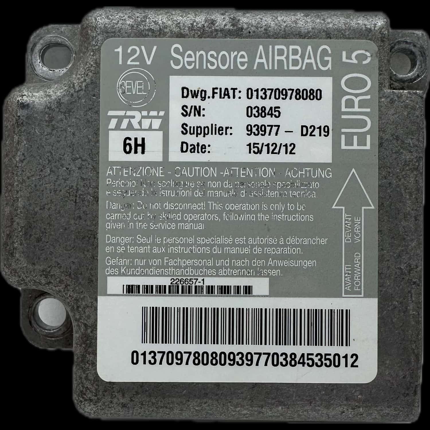 Riparazione centralina airbag Citroën Jumper I