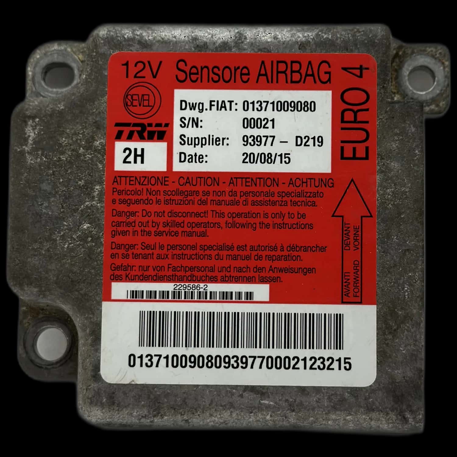 Riparazione centralina airbag Fiat Ducato 250