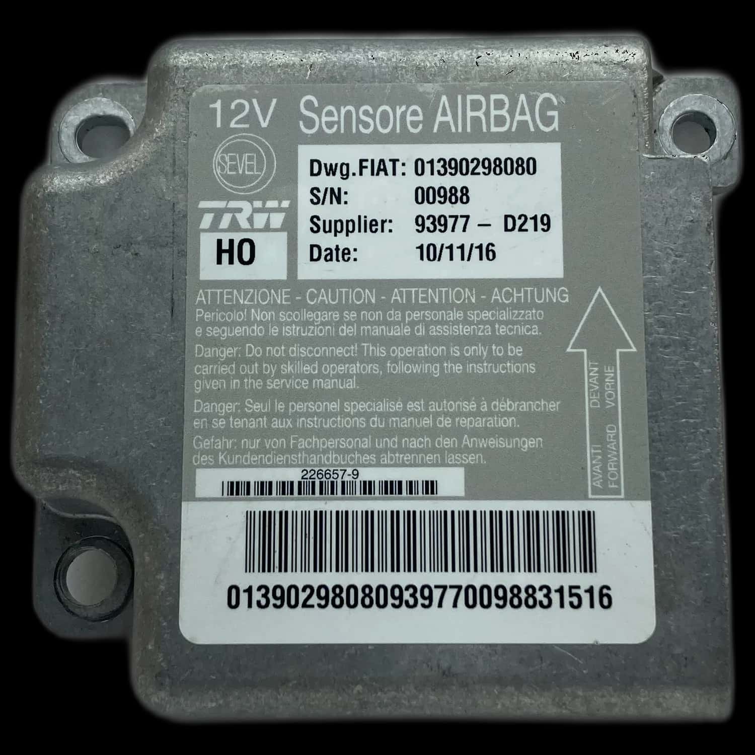 Riparazione centralina airbag Fiat Ducato 250
