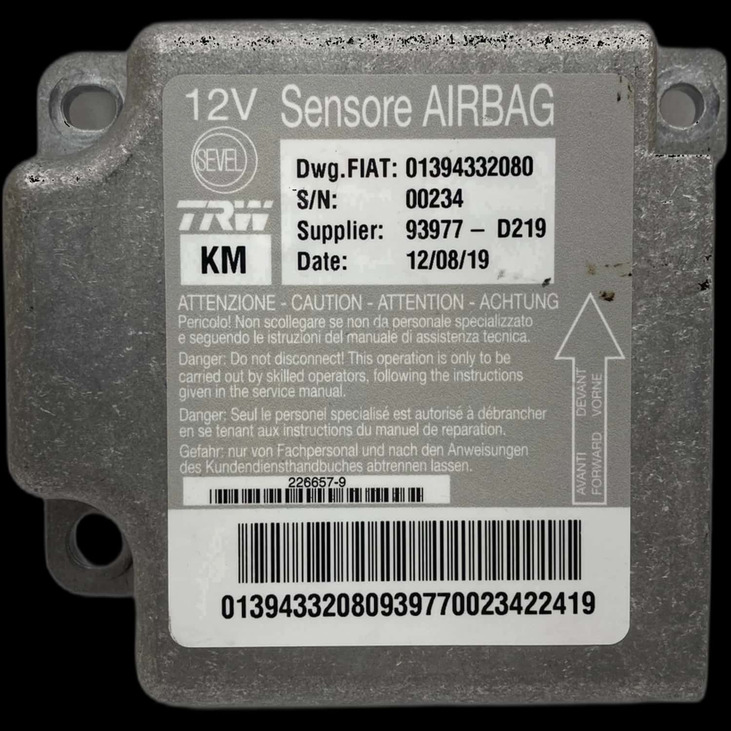 Riparazione centralina airbag Fiat Ducato 250
