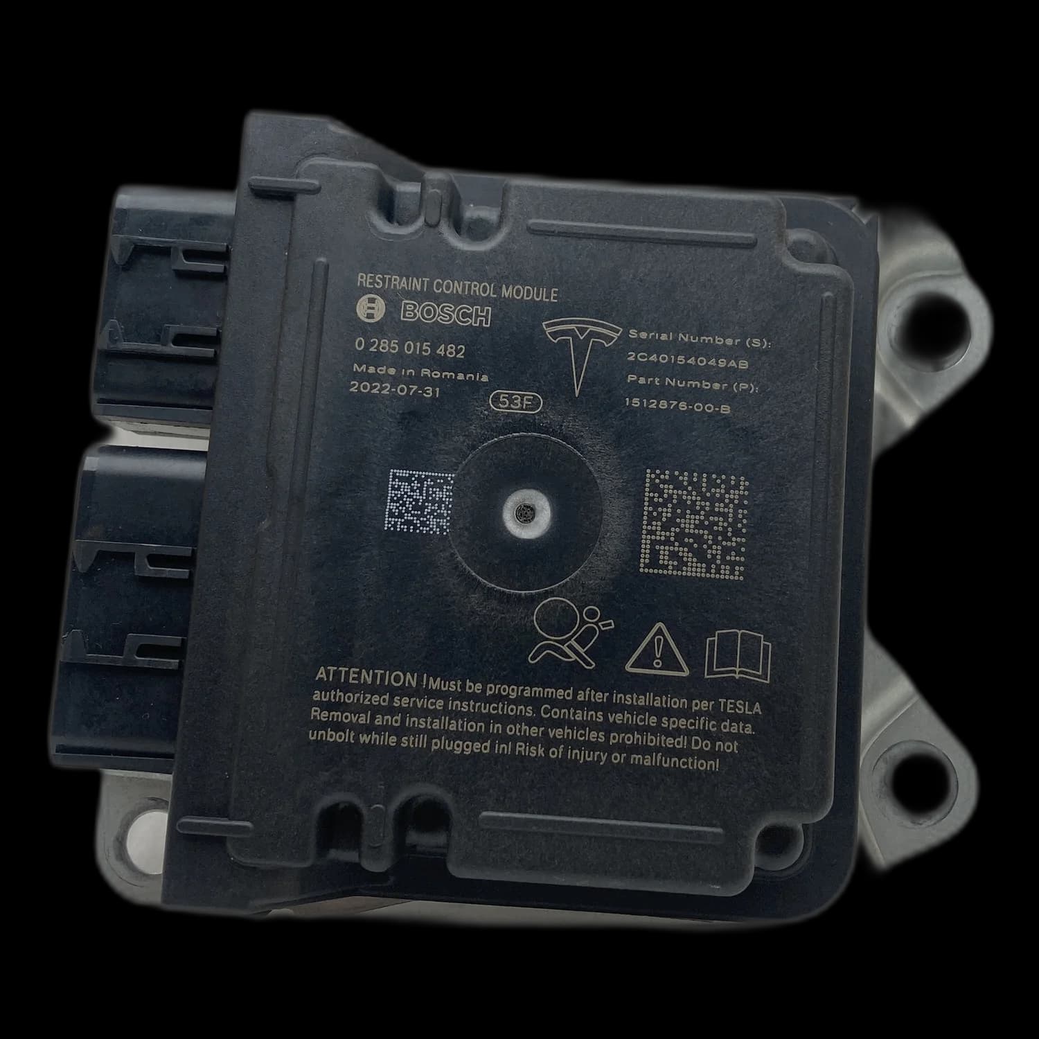 Centralina airbag 1512876-00-B, Etichetta
