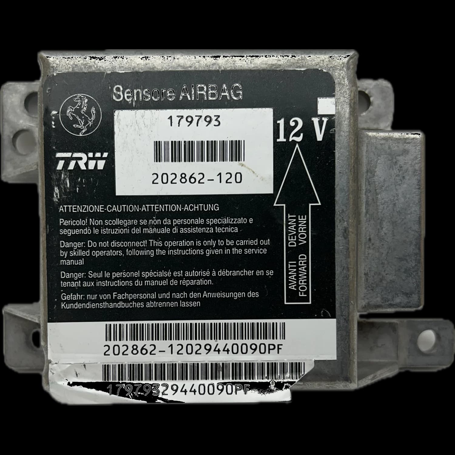 Centralina airbag 179793, Etichetta