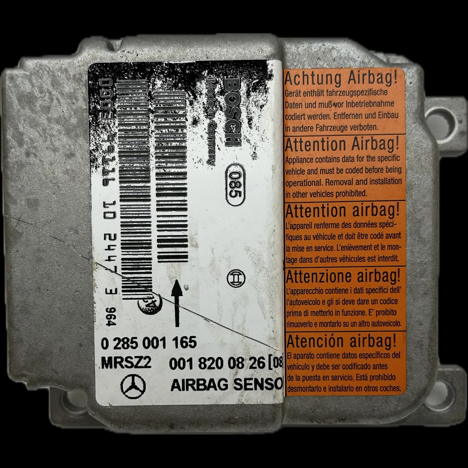 Centralina airbag A 001 820 08 26 (08), Etichetta