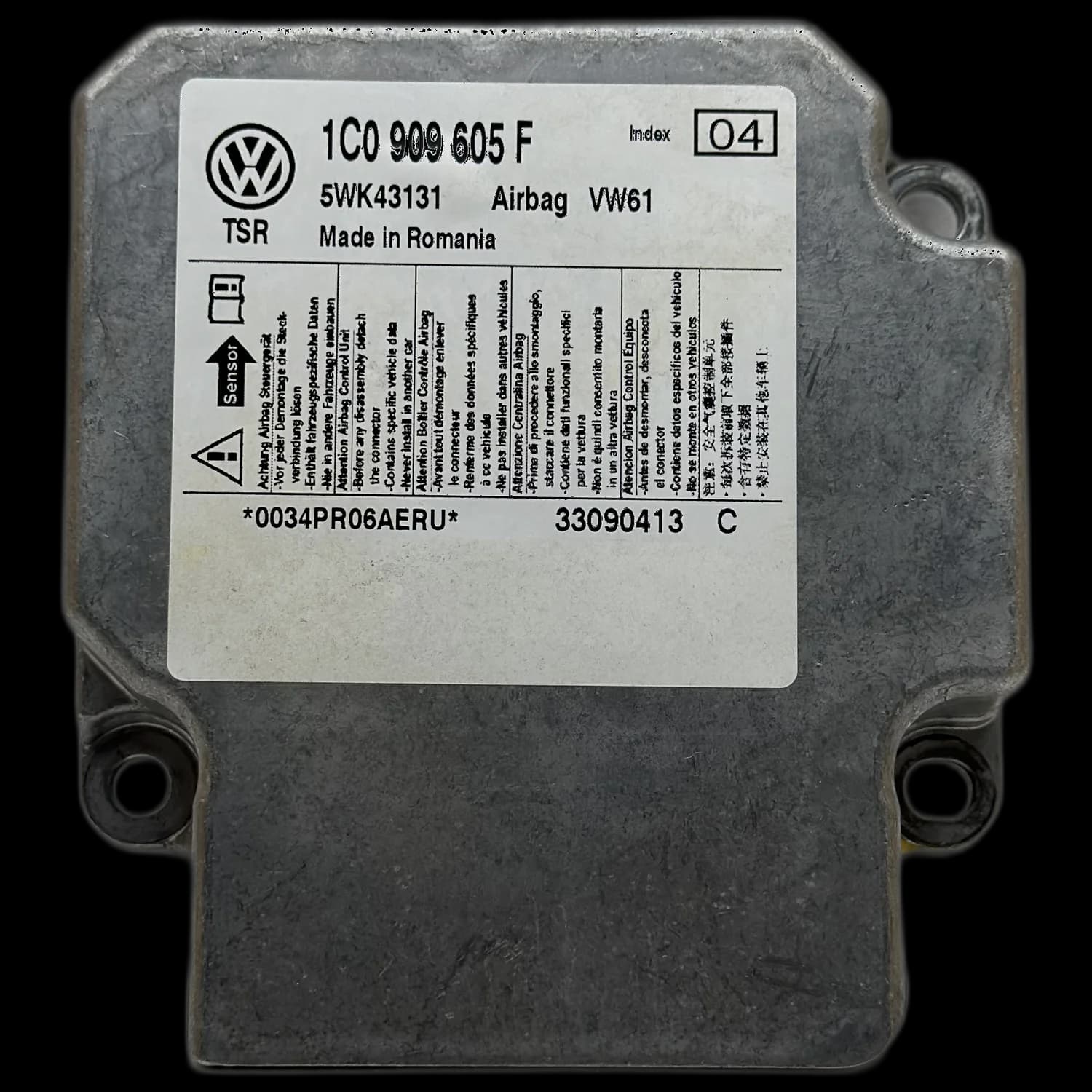 Centralina airbag 1C0 909 605 F, Etichetta