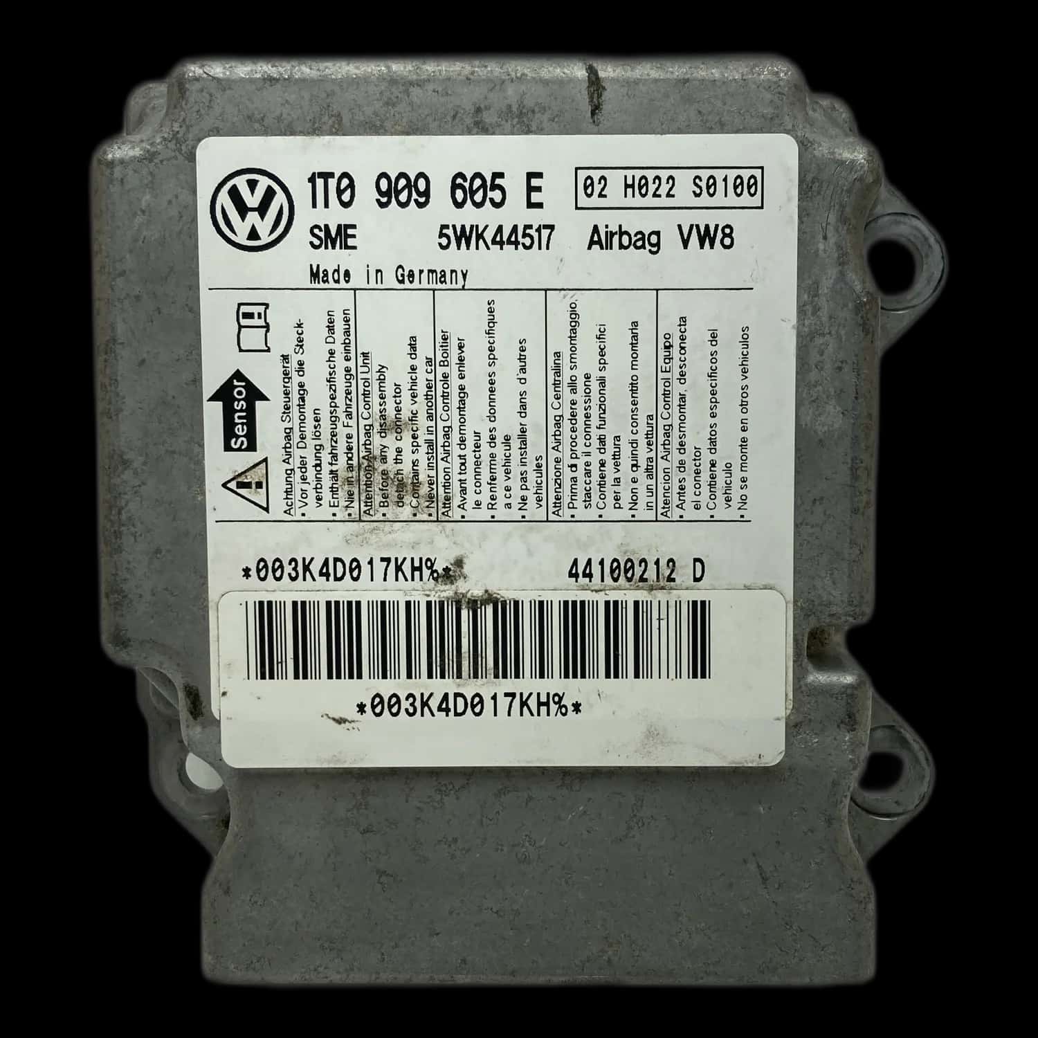 Volkswagen Touran 1T Riparazione centralina airbag