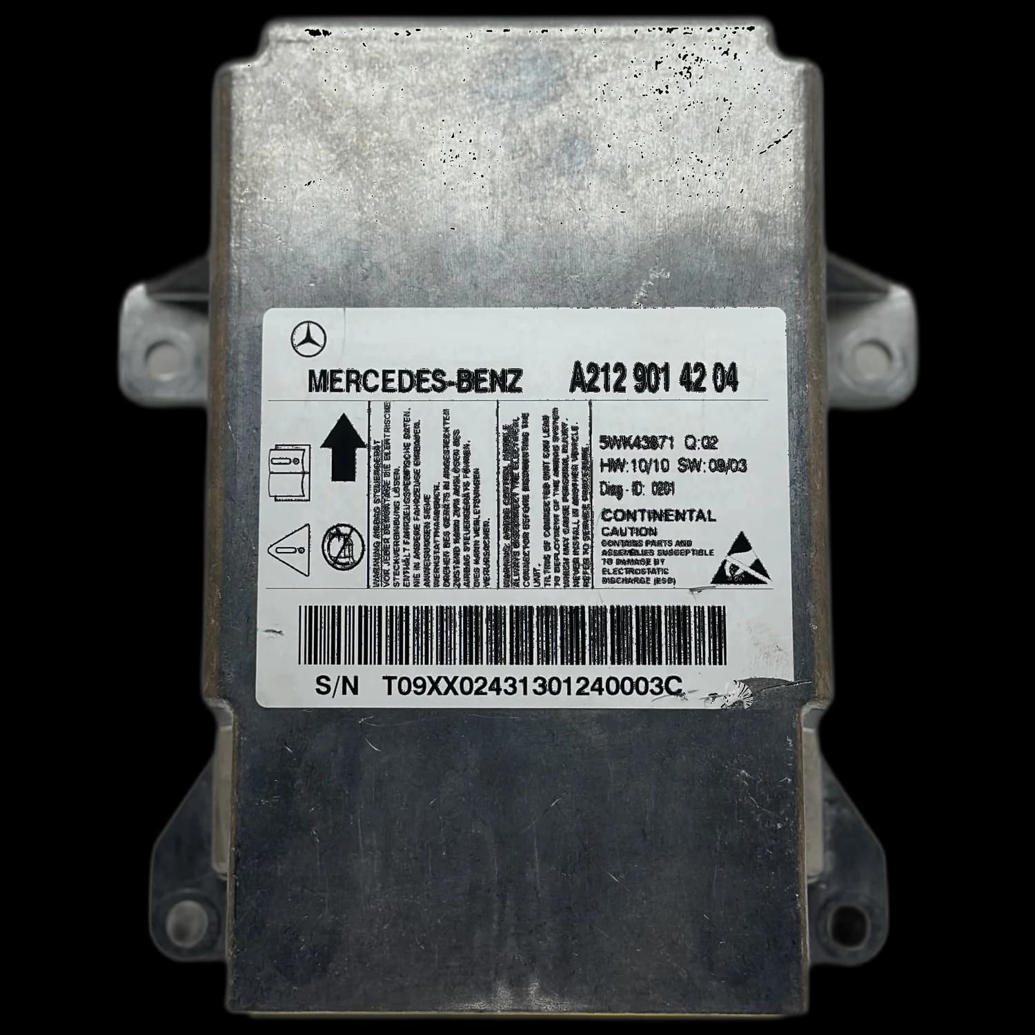 Centralina airbag A212 901 42 04, Etichetta