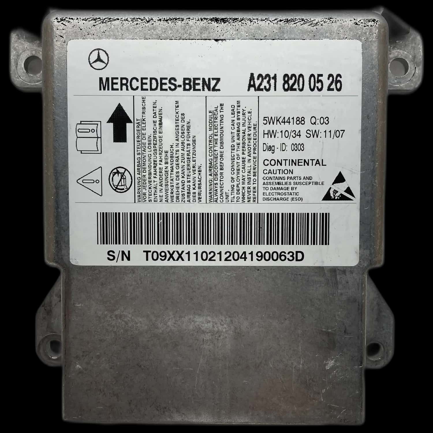 Mercedes-Benz Classe SL R231 Cabrio Riparazione centralina airbag