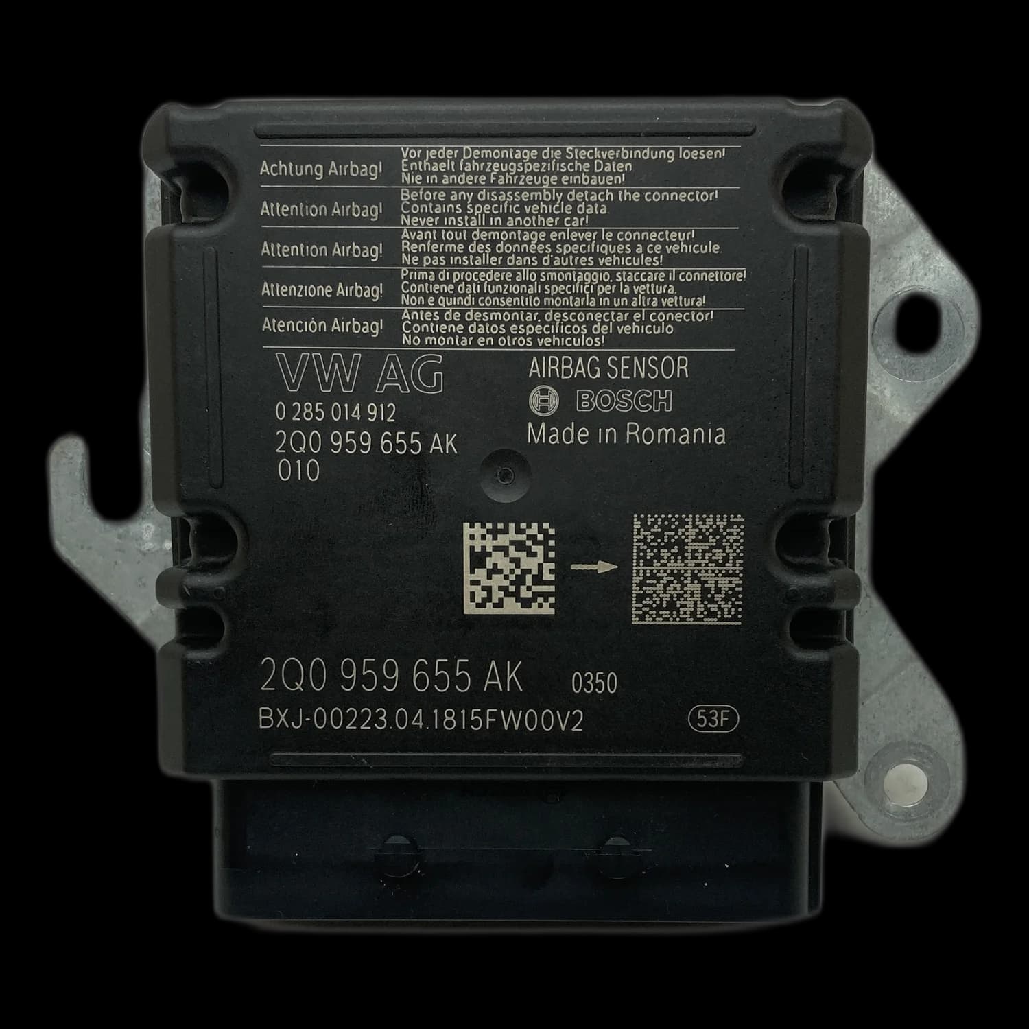 Centralina airbag 2Q0 959 655 AK, Etichetta