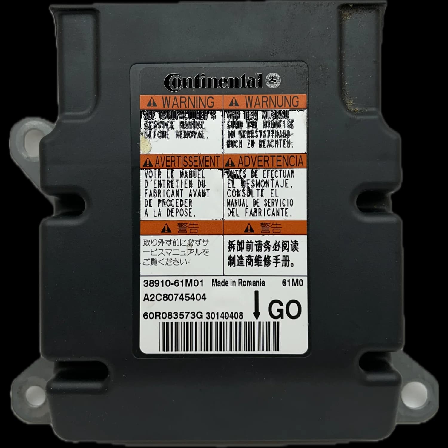 Centralina airbag 38910-61M01, Etichetta