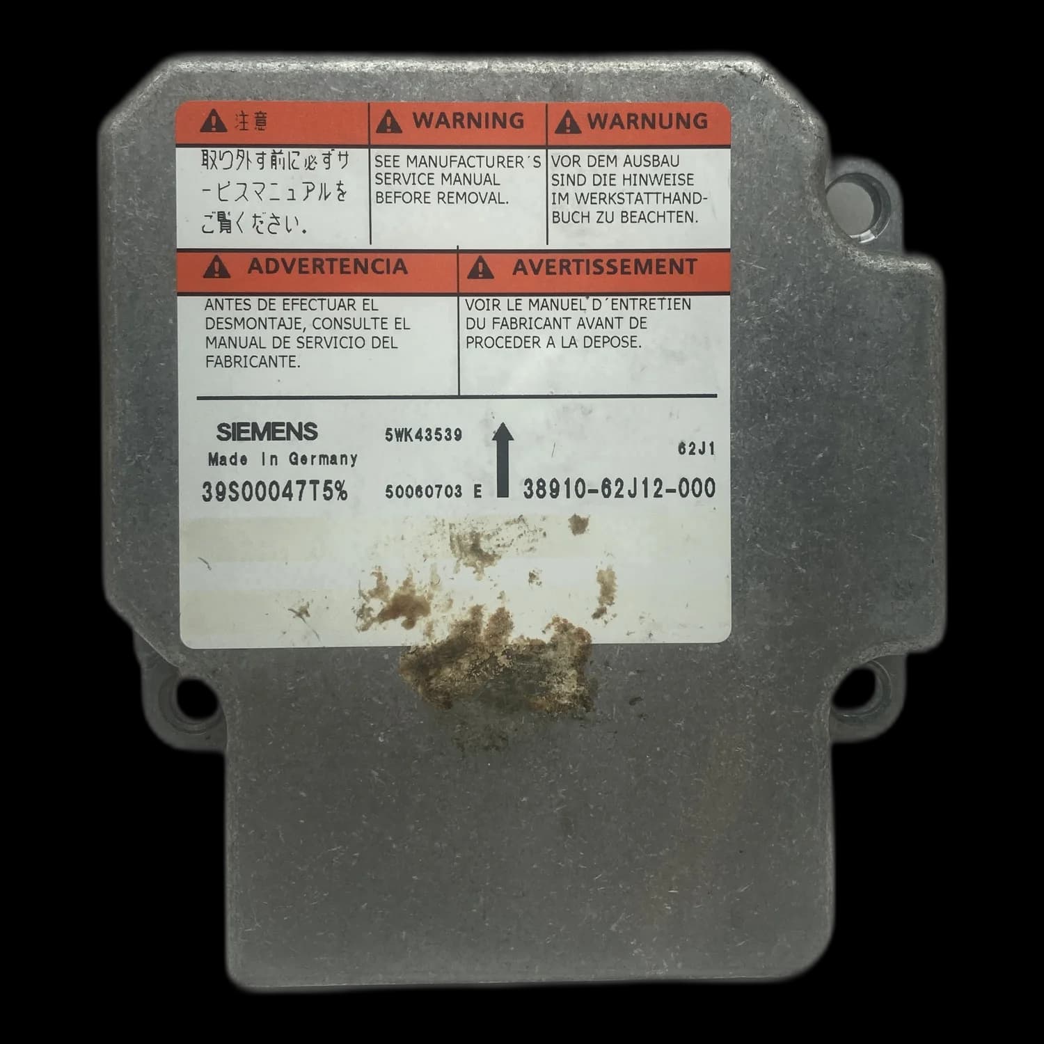 Centralina airbag 38910-62J12-000, Etichetta