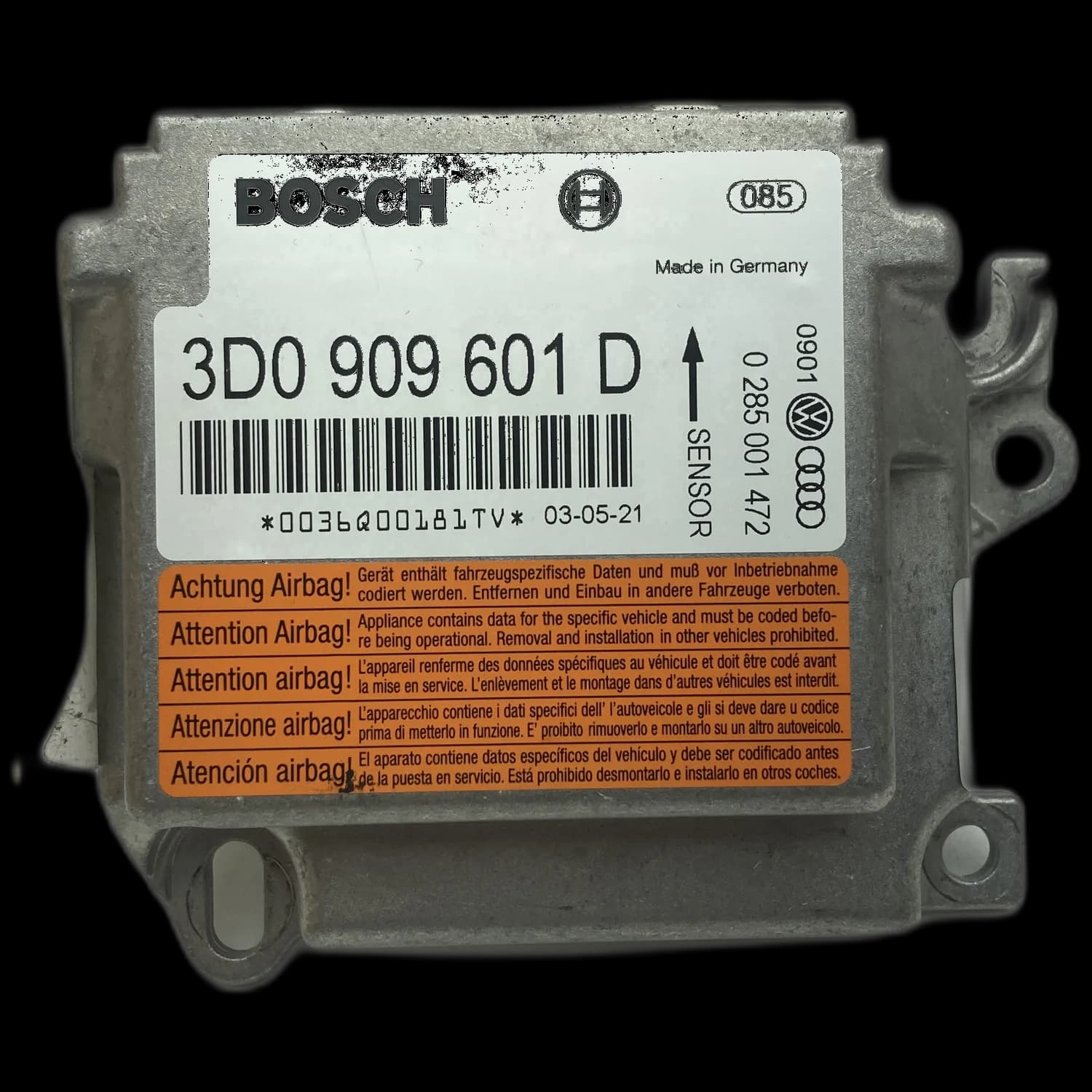 Centralina airbag 3D0 909 601 D, Etichetta