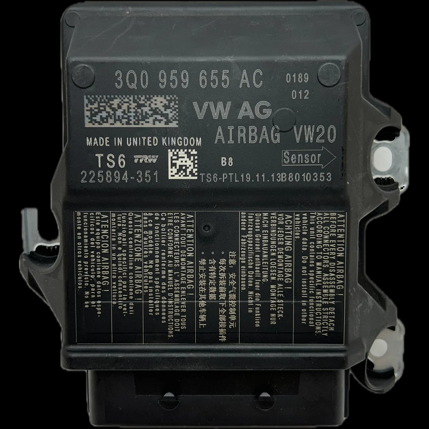 Centralina airbag 3Q0 959 655 AC, Etichetta