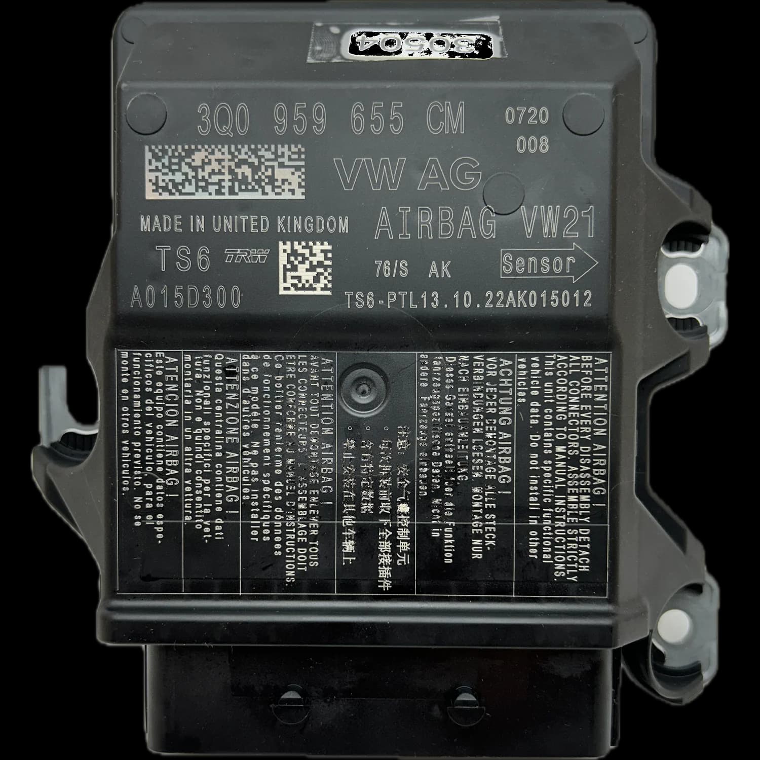 Centralina airbag 3Q0 959 655 CM, Etichetta