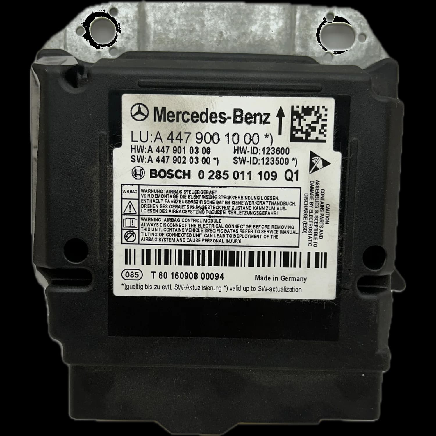 Centralina airbag A 447 900 10 00, Etichetta