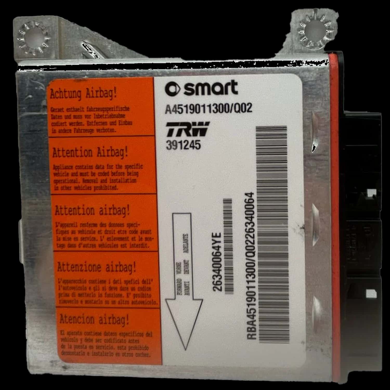 Smart Fortwo C451 Riparazione centralina airbag