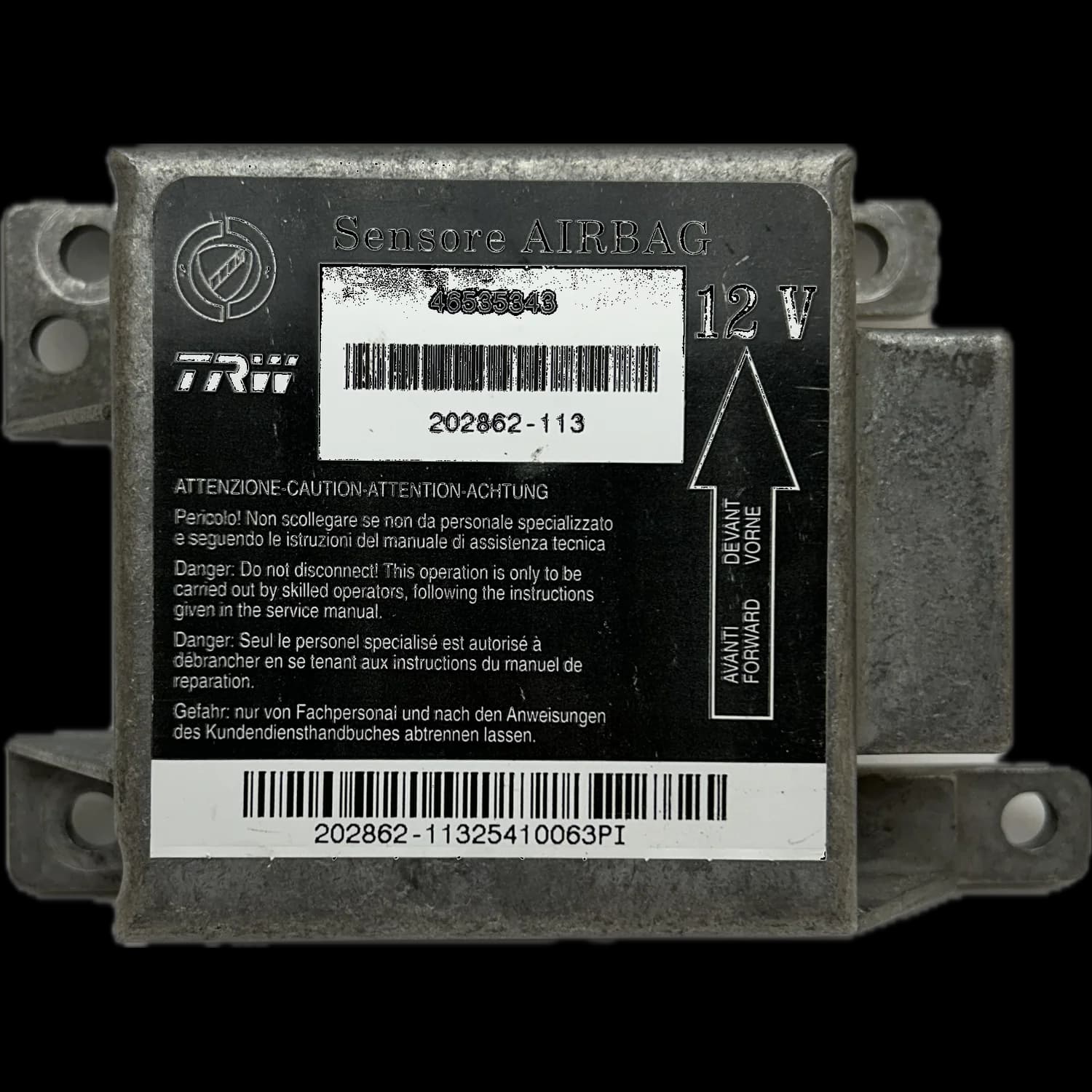 Centralina airbag 46535343, Etichetta