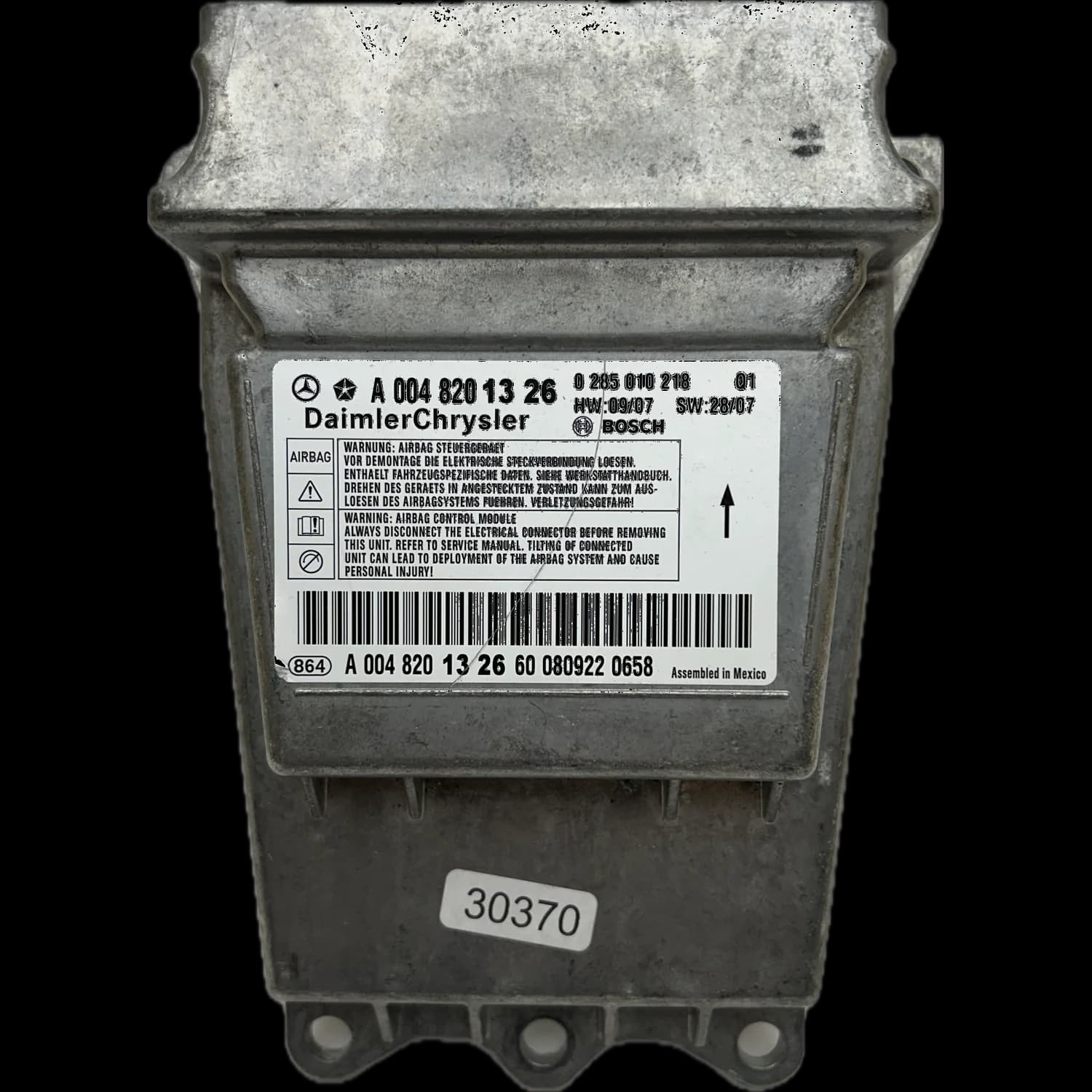 Centralina airbag A0048201326, Etichetta