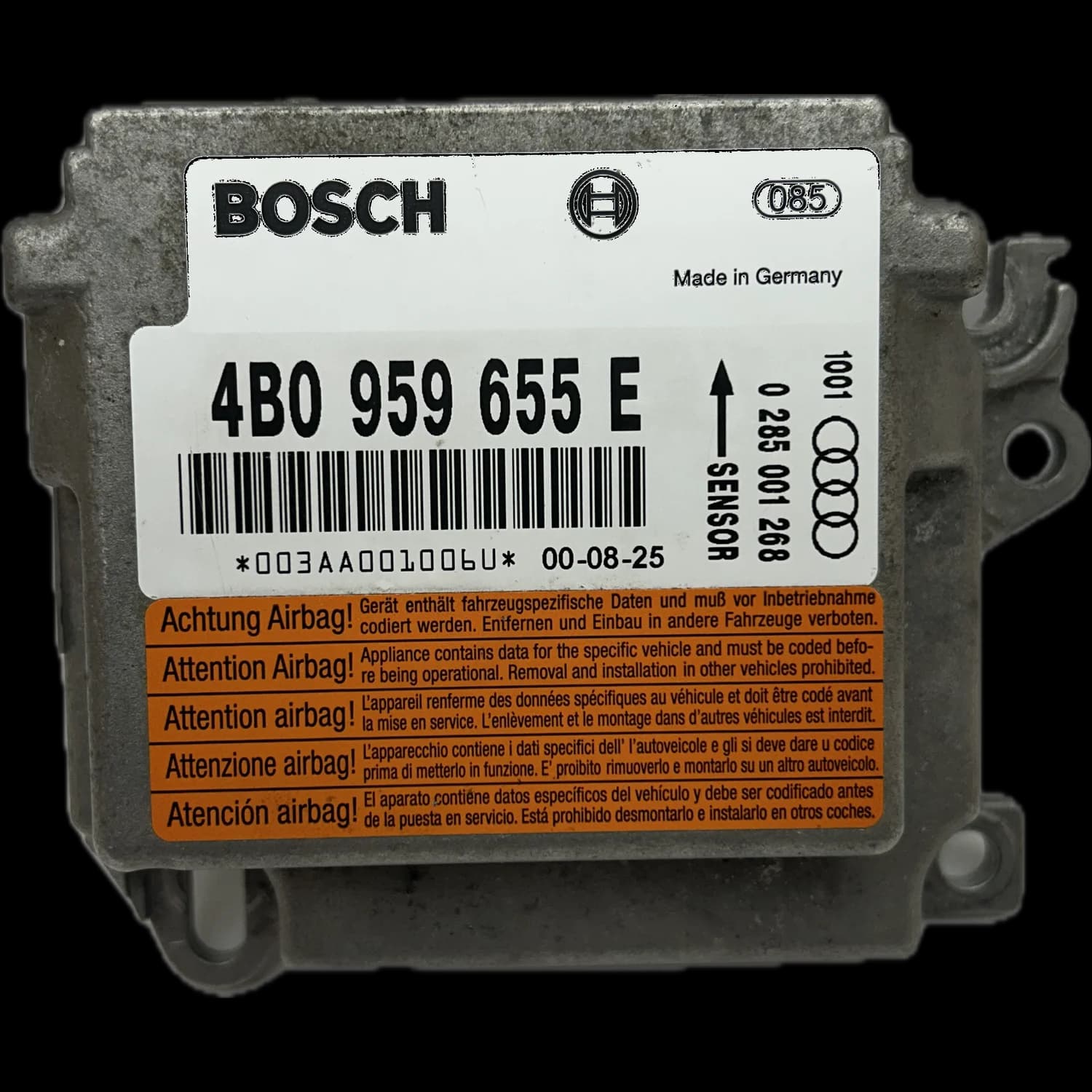 Centralina airbag 4B0 959 655 E, Etichetta