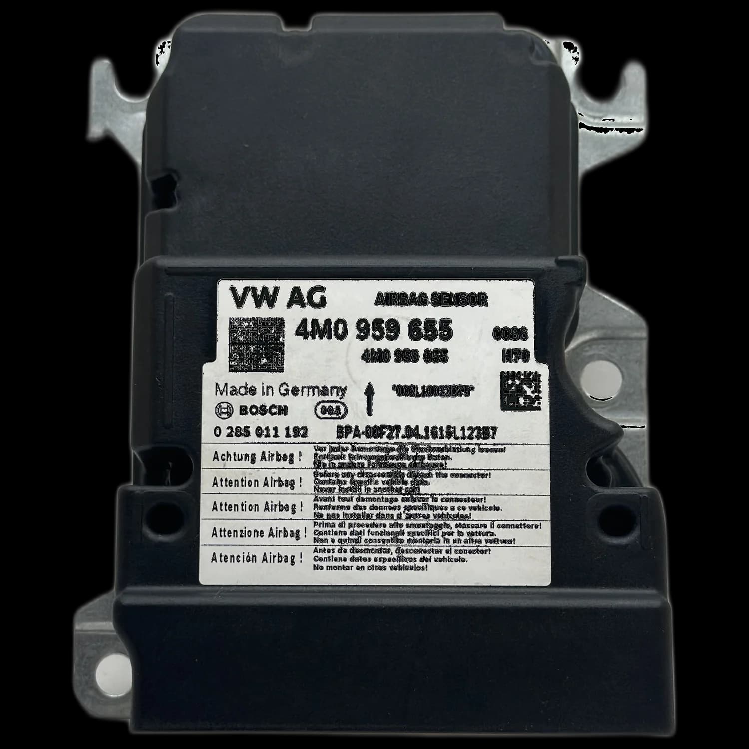 Centralina airbag 4M0959655, Etichetta