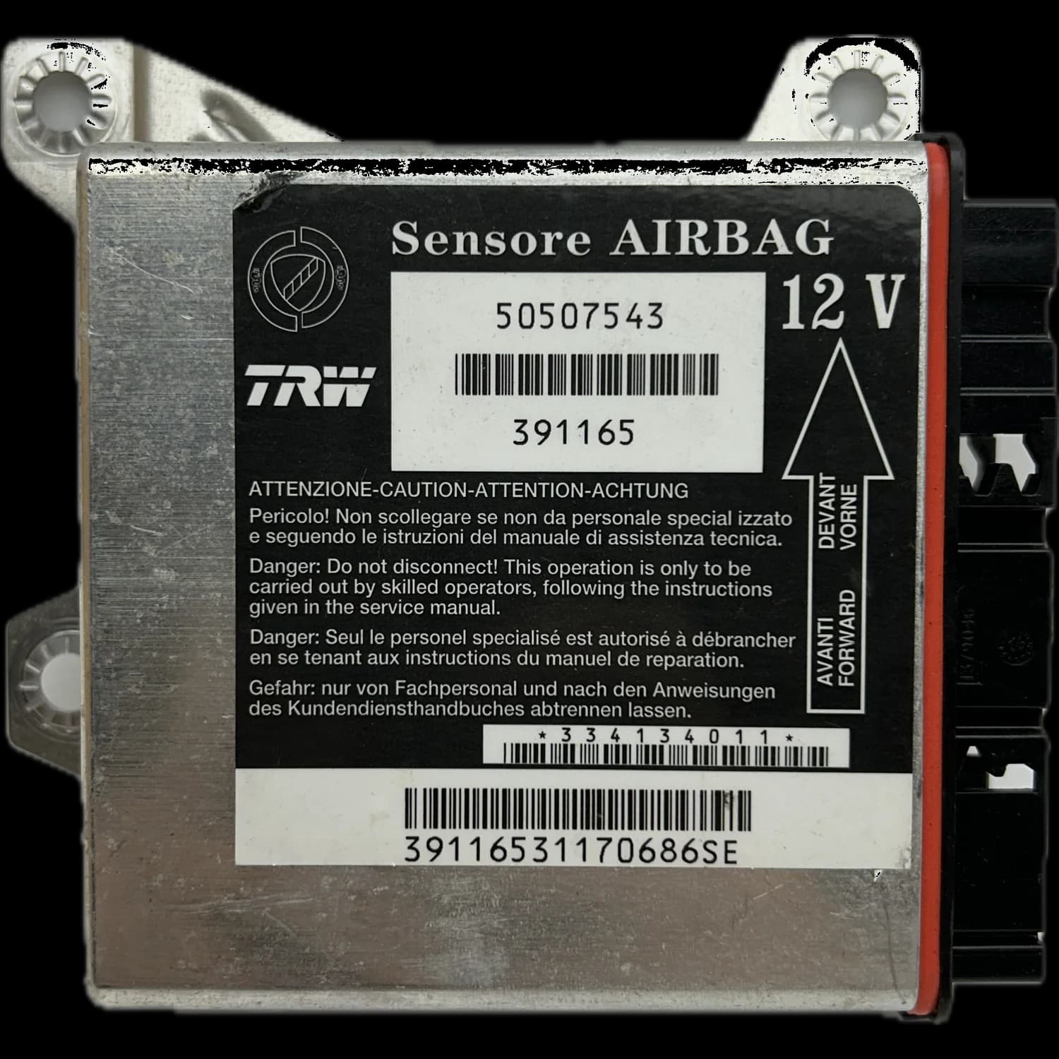 Centralina airbag 50507543, Etichetta