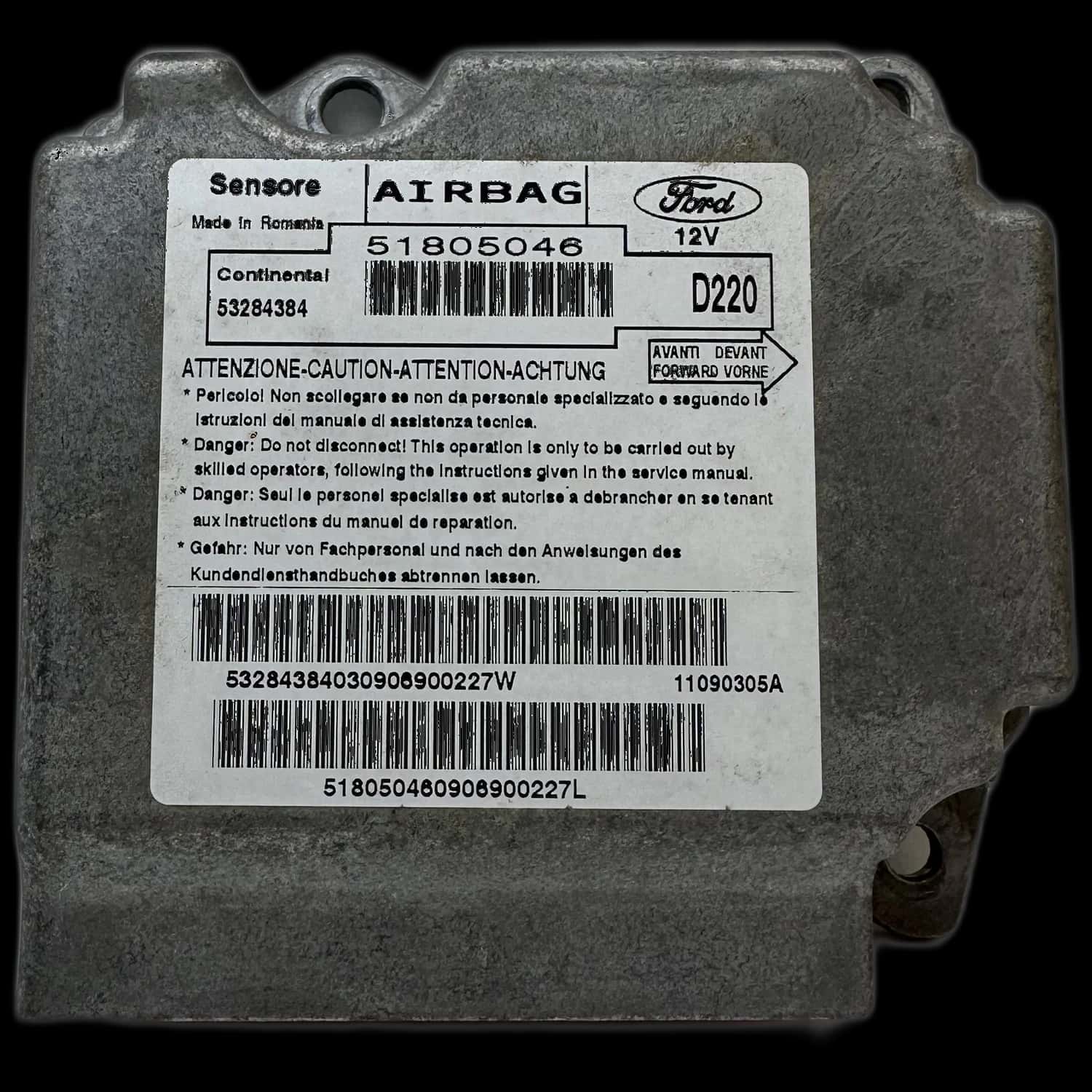 Ford Ka 2 KA2 RU8 Riparazione centralina airbag