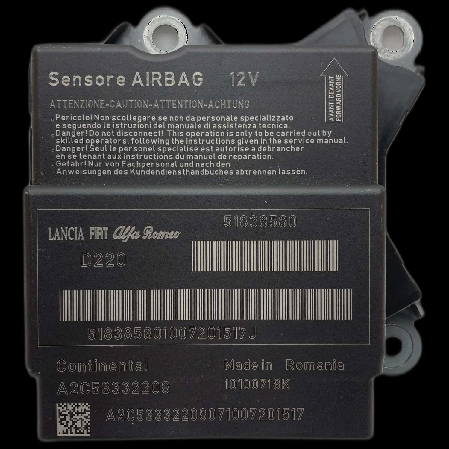 Riparazione centralina airbag Fiat Punto 199