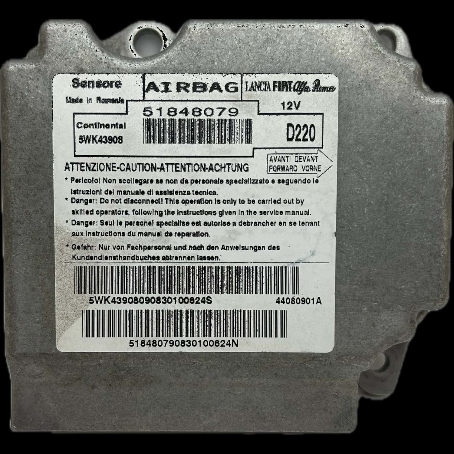 Abarth 695 312 Riparazione centralina airbag