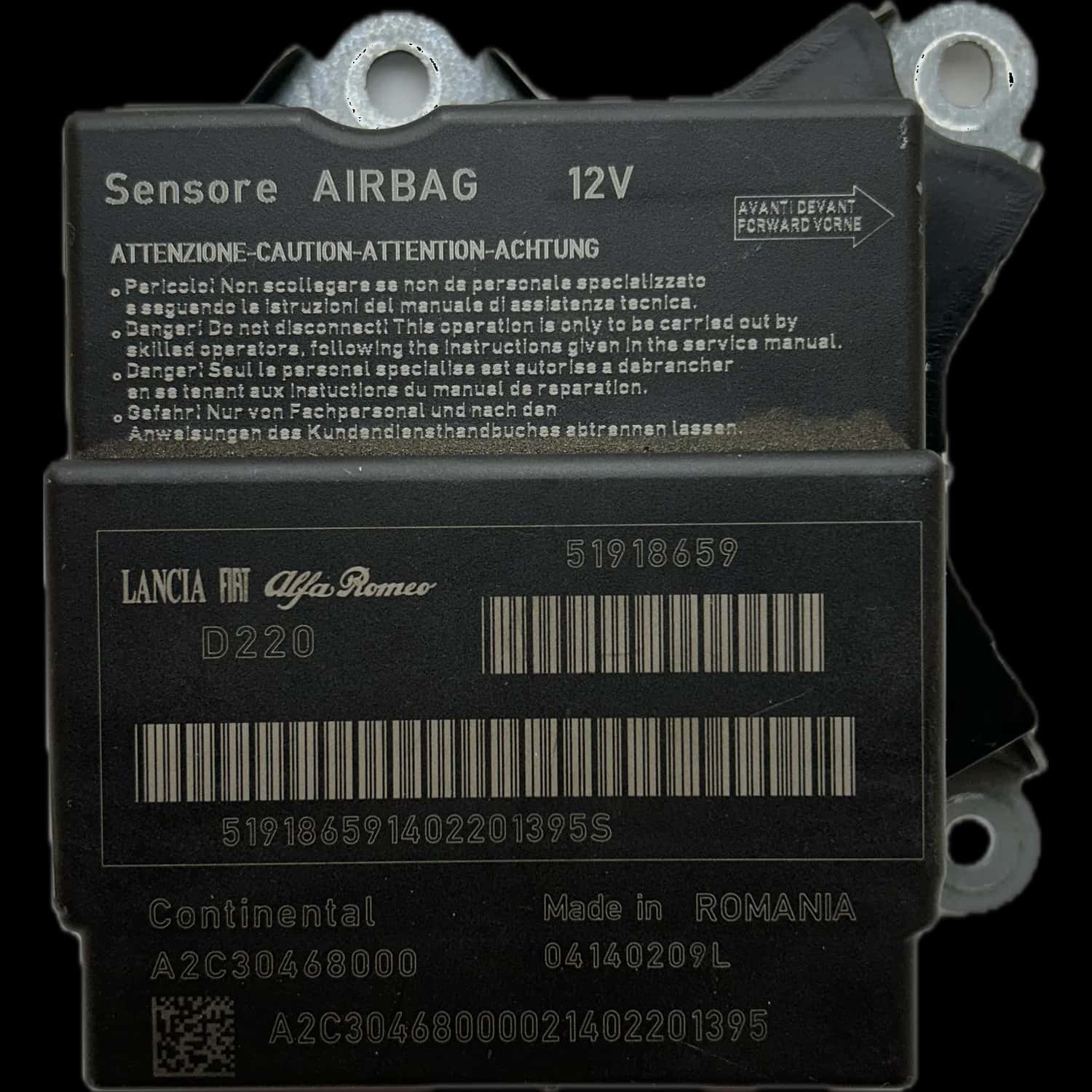 Riparazione centralina airbag Fiat 500 312