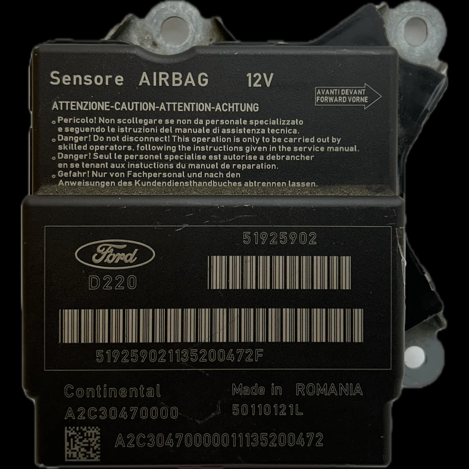 Centralina airbag 51925902, Etichetta