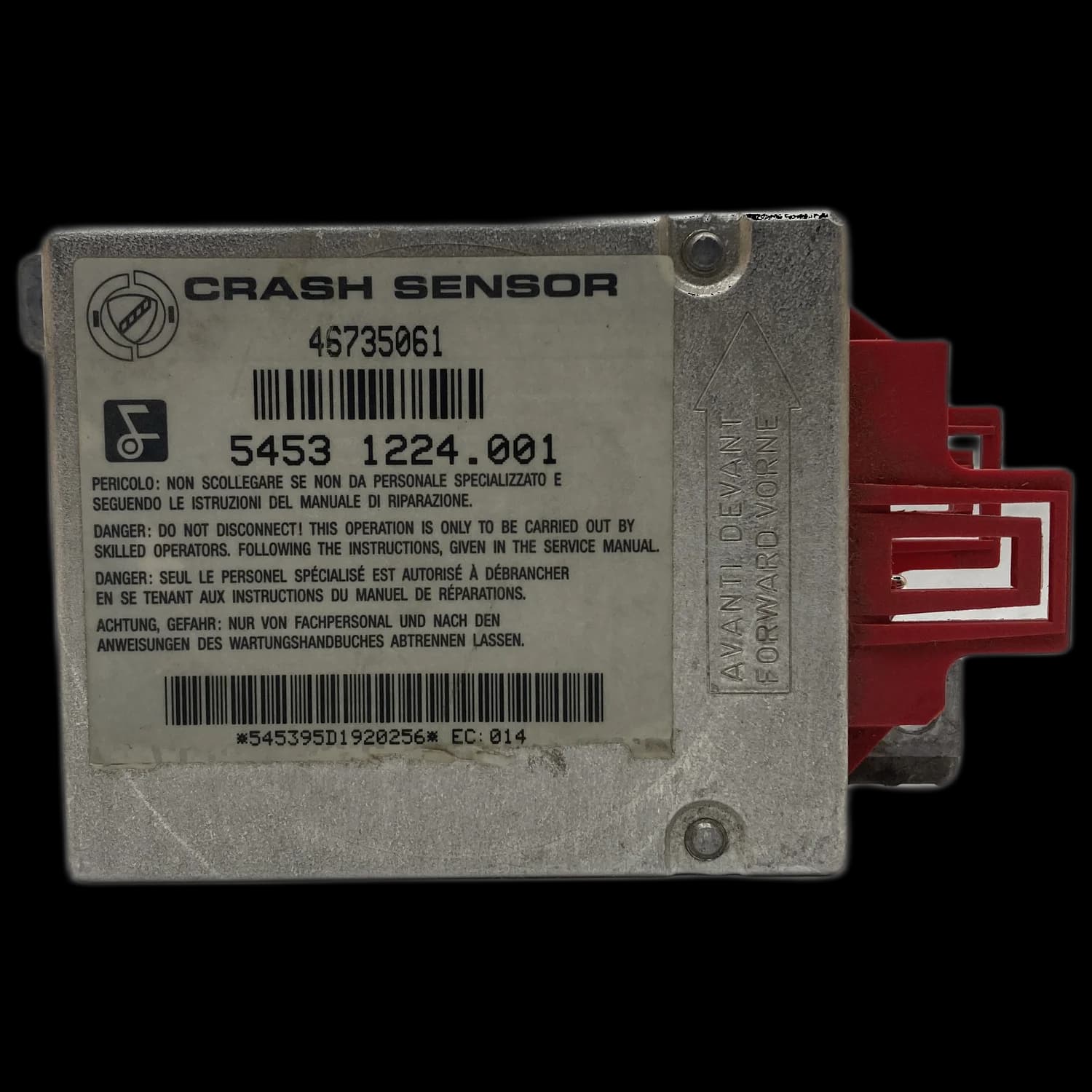 Centralina airbag 5453 1224.001, Etichetta