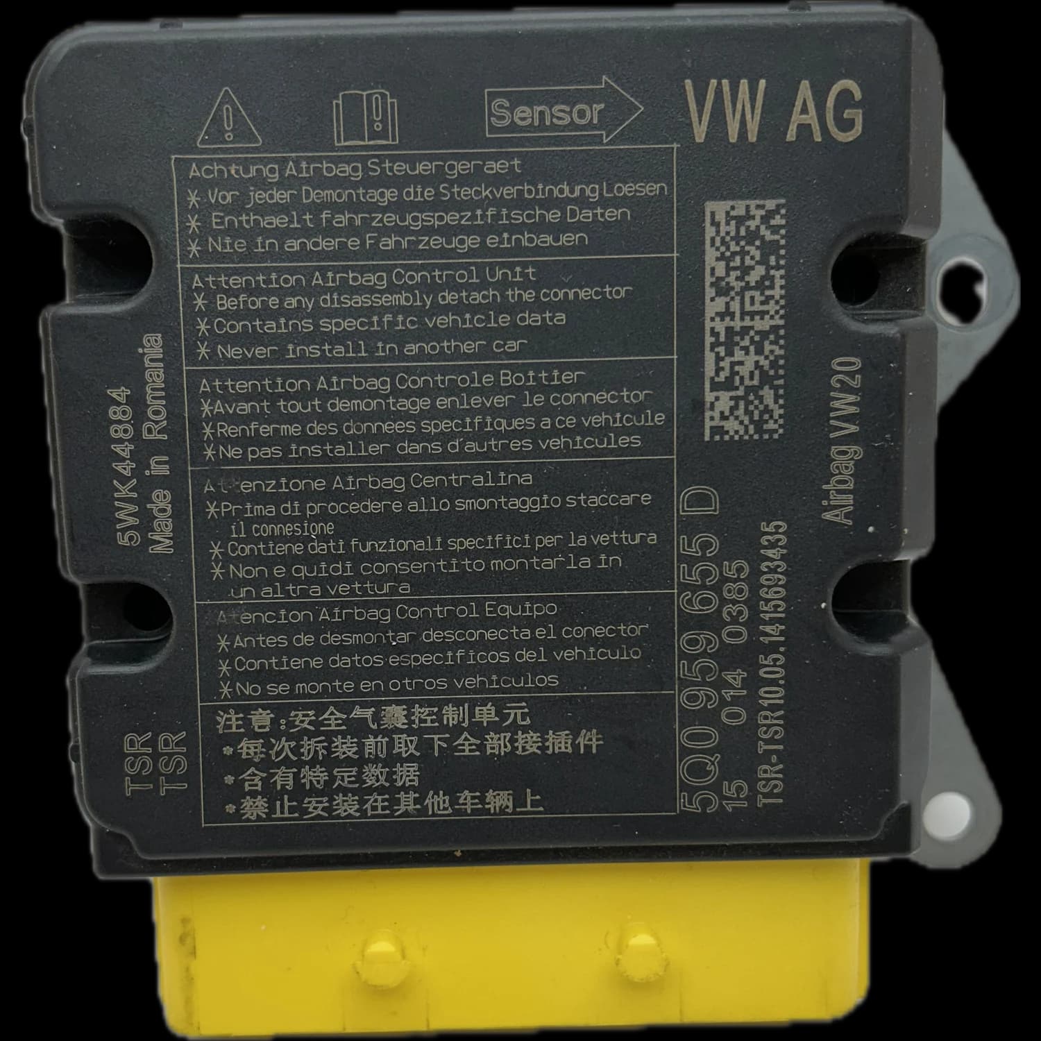 Centralina airbag 5Q0 959 655 D, Etichetta