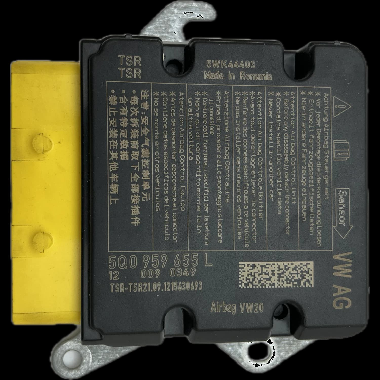 Centralina airbag 5Q0959655L, Etichetta